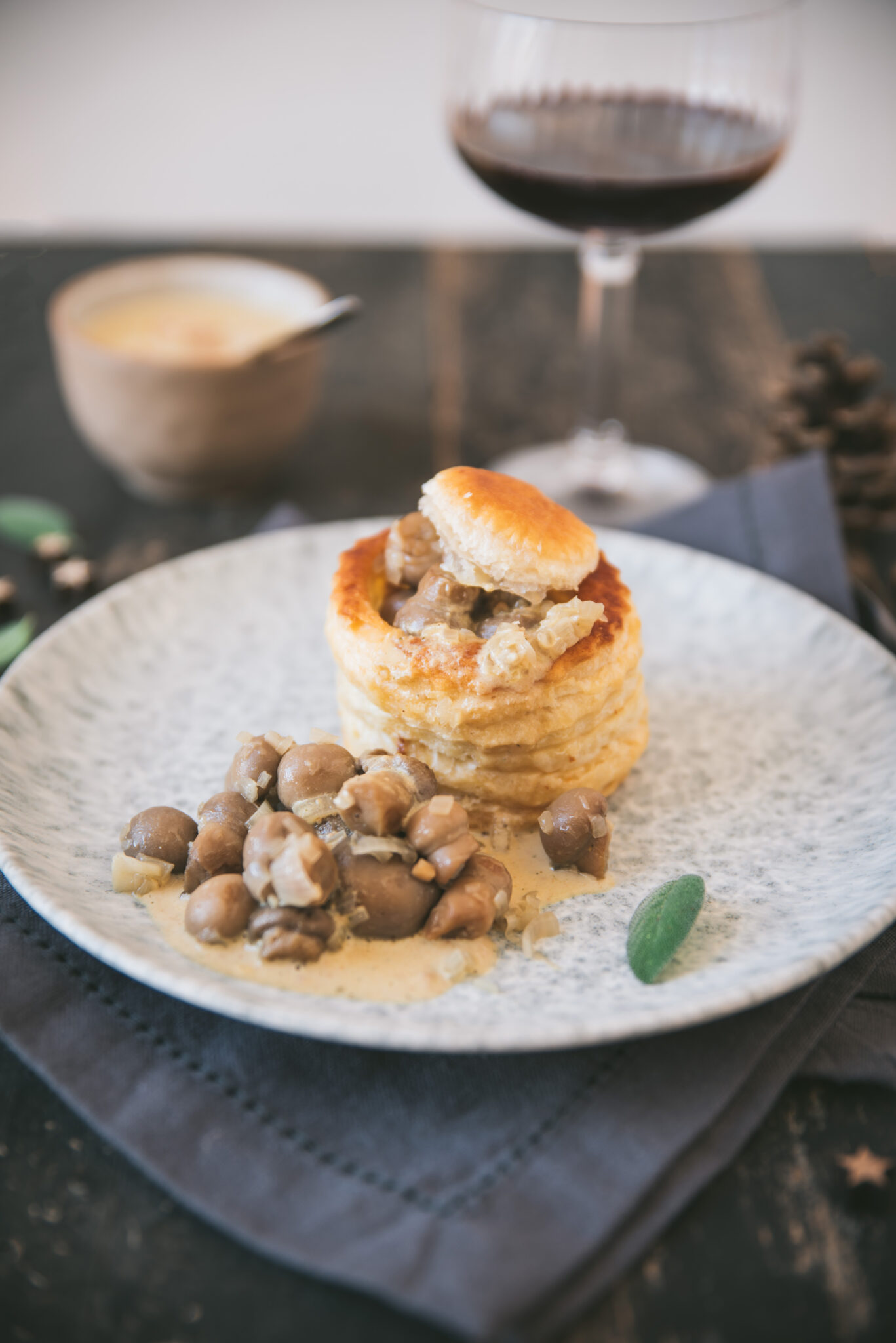 Vol au vent aux champignons sauce foie gras Recette délicieuse