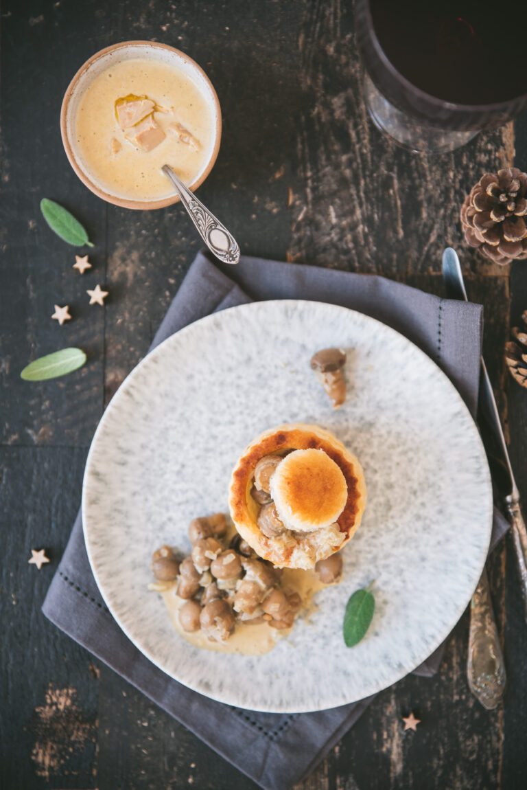 Vol au vent aux champignons sauce foie gras Recette délicieuse