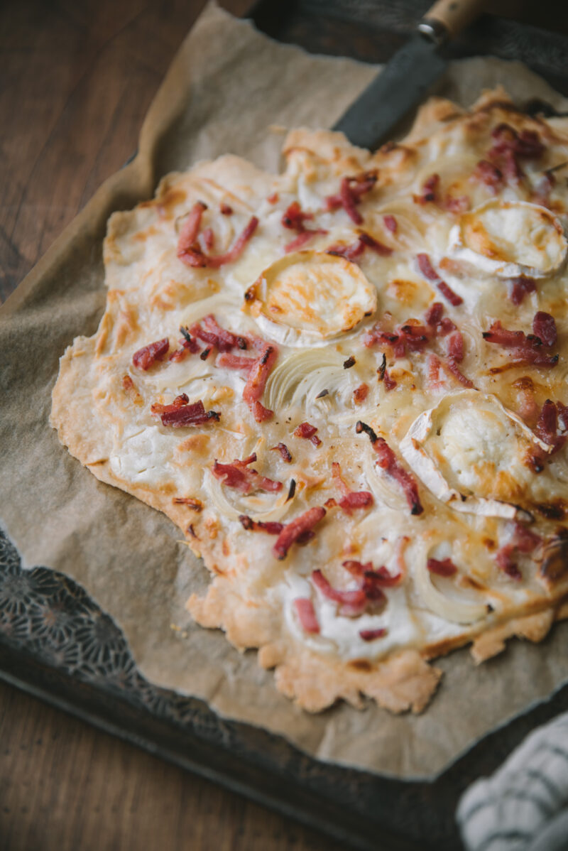 Flammkuchen Recipe - Pizza with Bacon and Onion