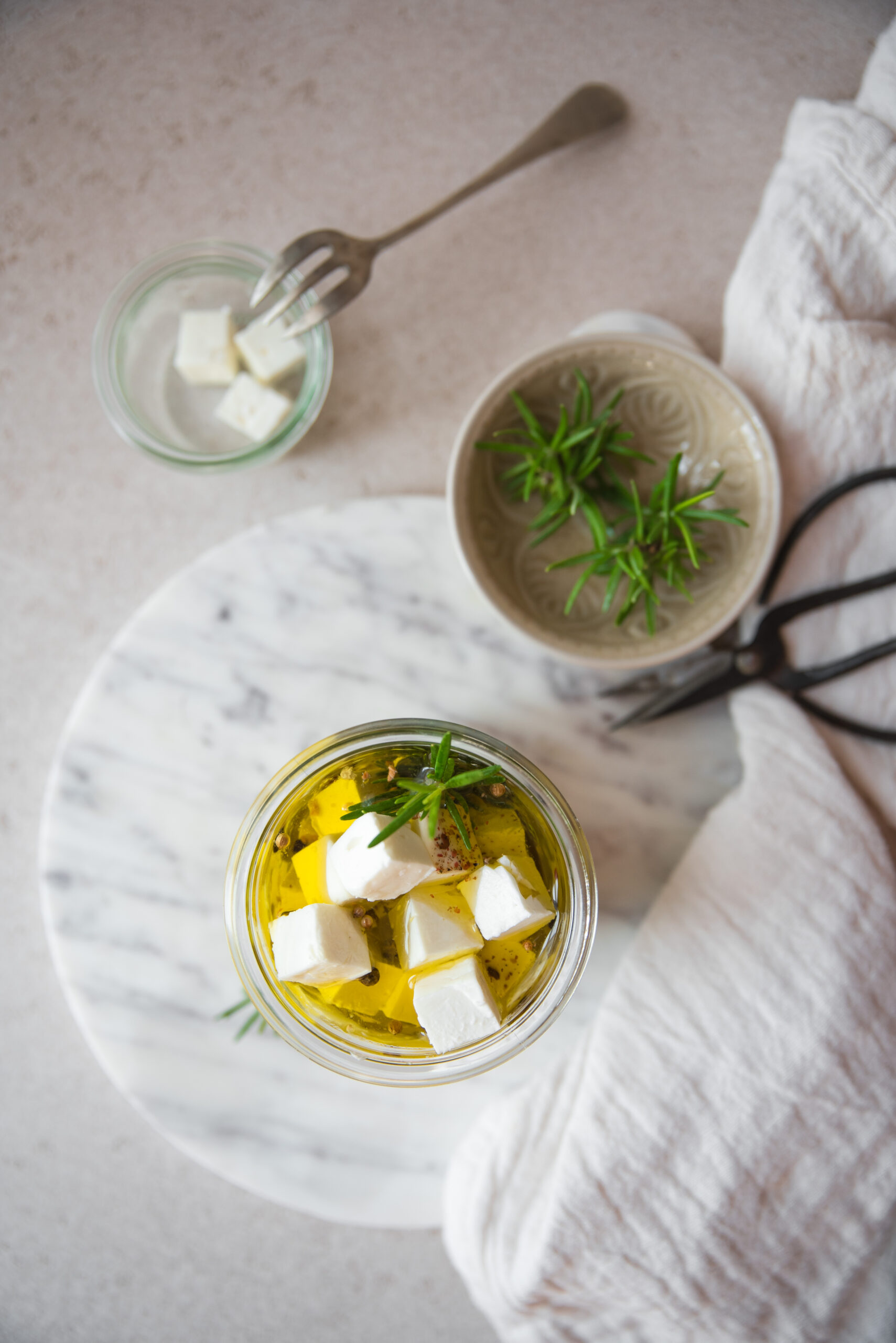 Marinated Feta Cheese in Olive Oil homemade Recipe