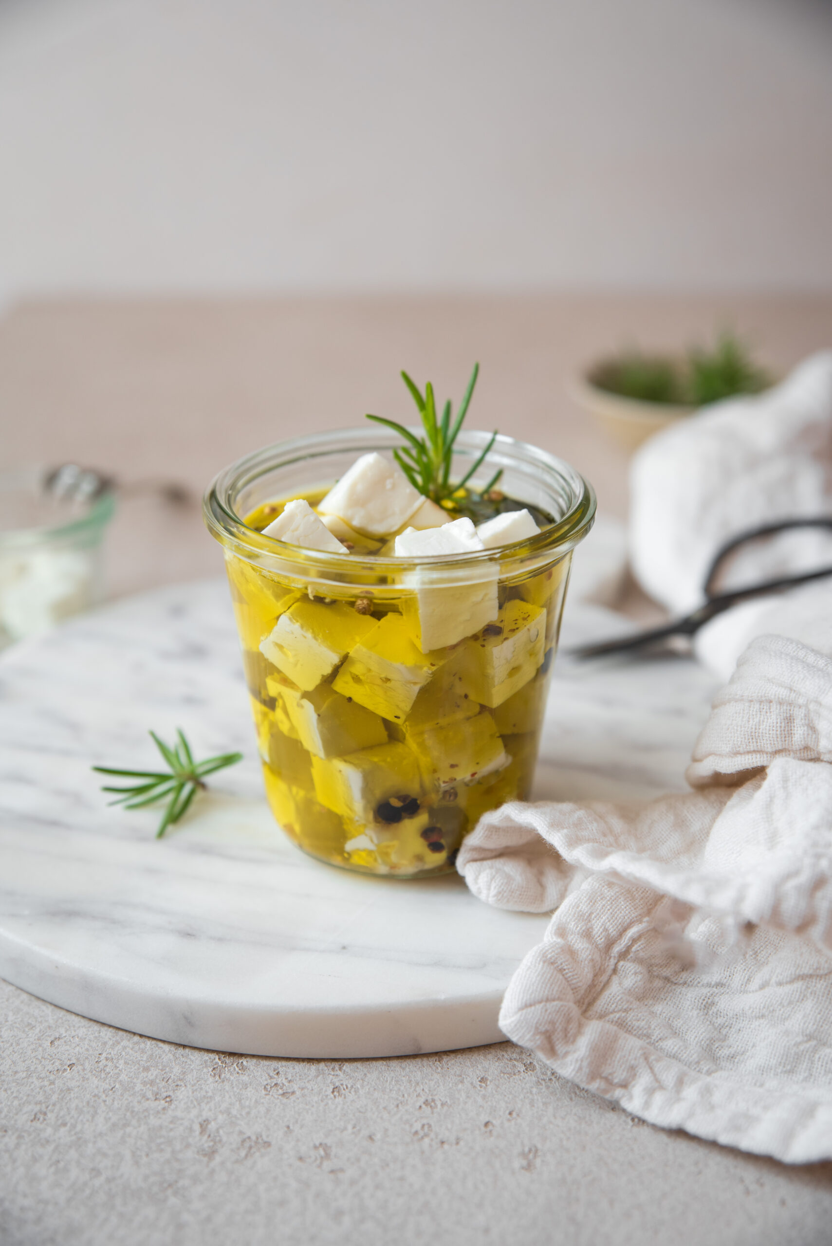 Marinated Feta Cheese in Olive Oil homemade Recipe