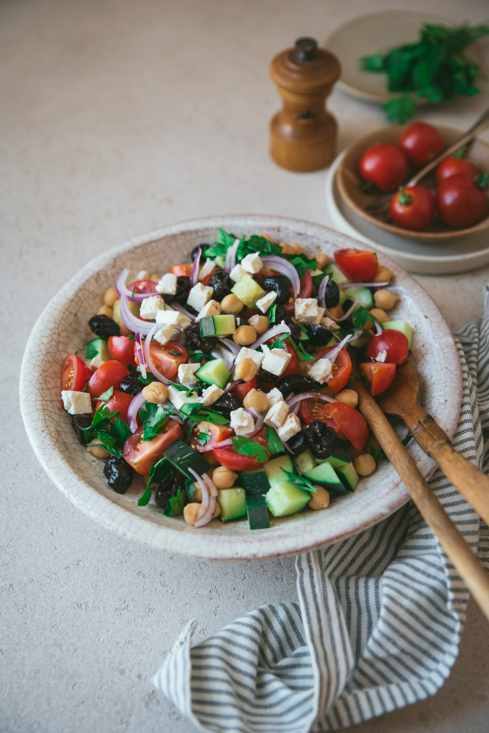 recette de salade été légumes crus feta