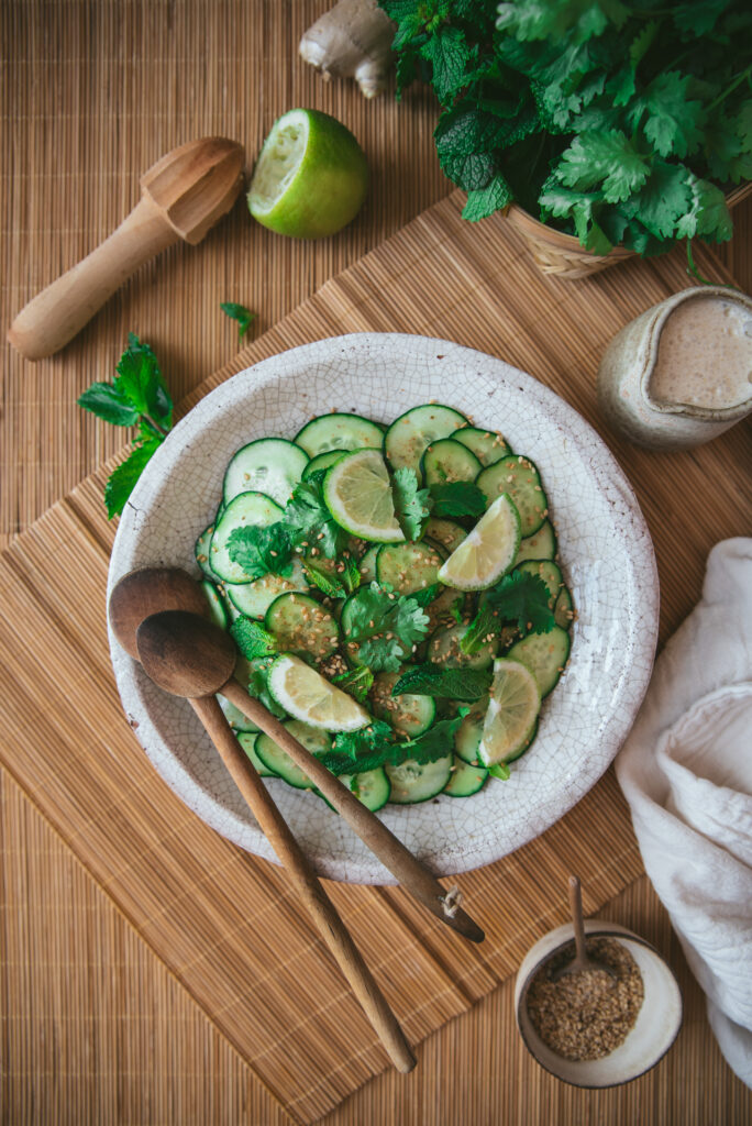 Salade concombre lait de coco