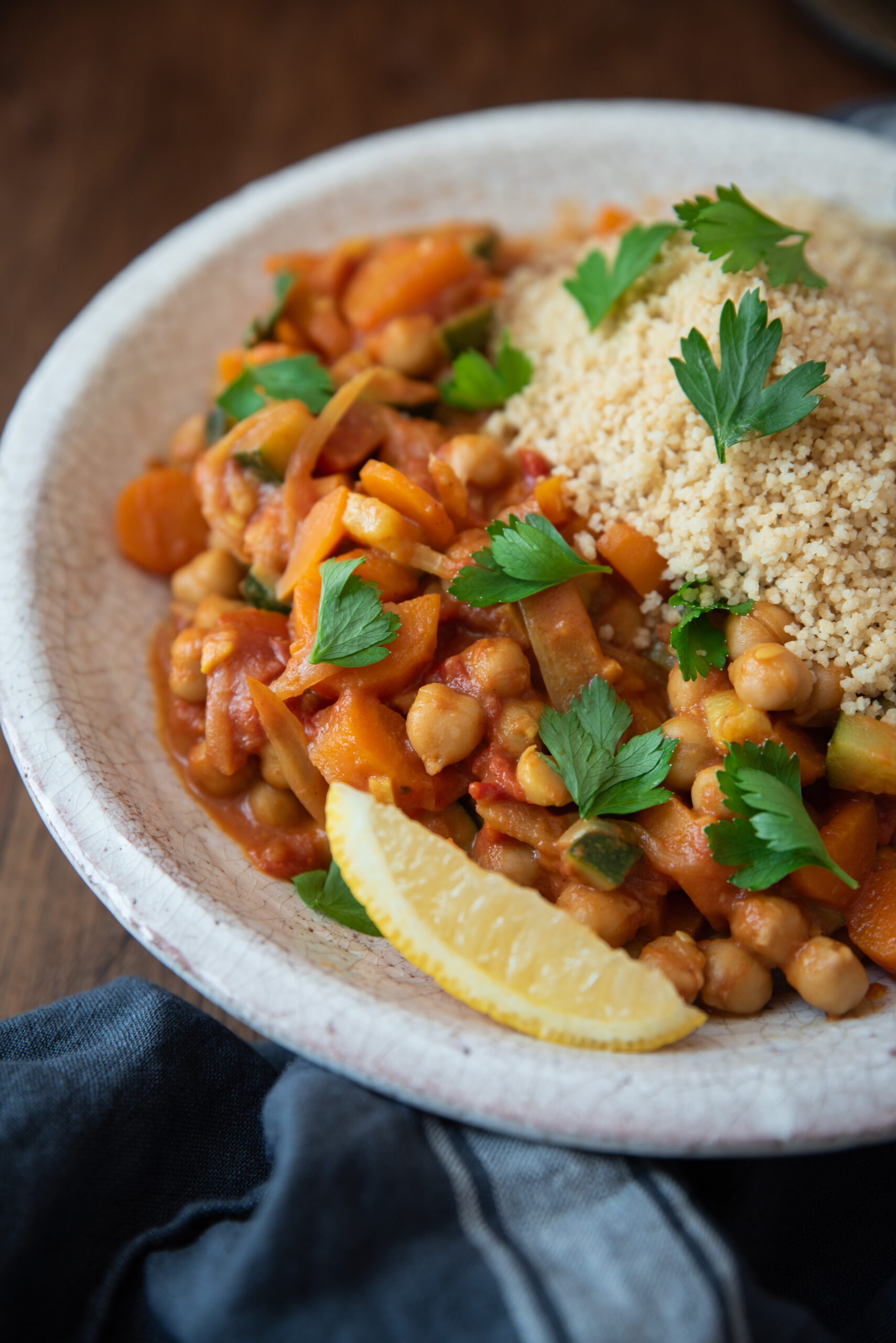Vegetable curry with chickpeas and coconut milk
