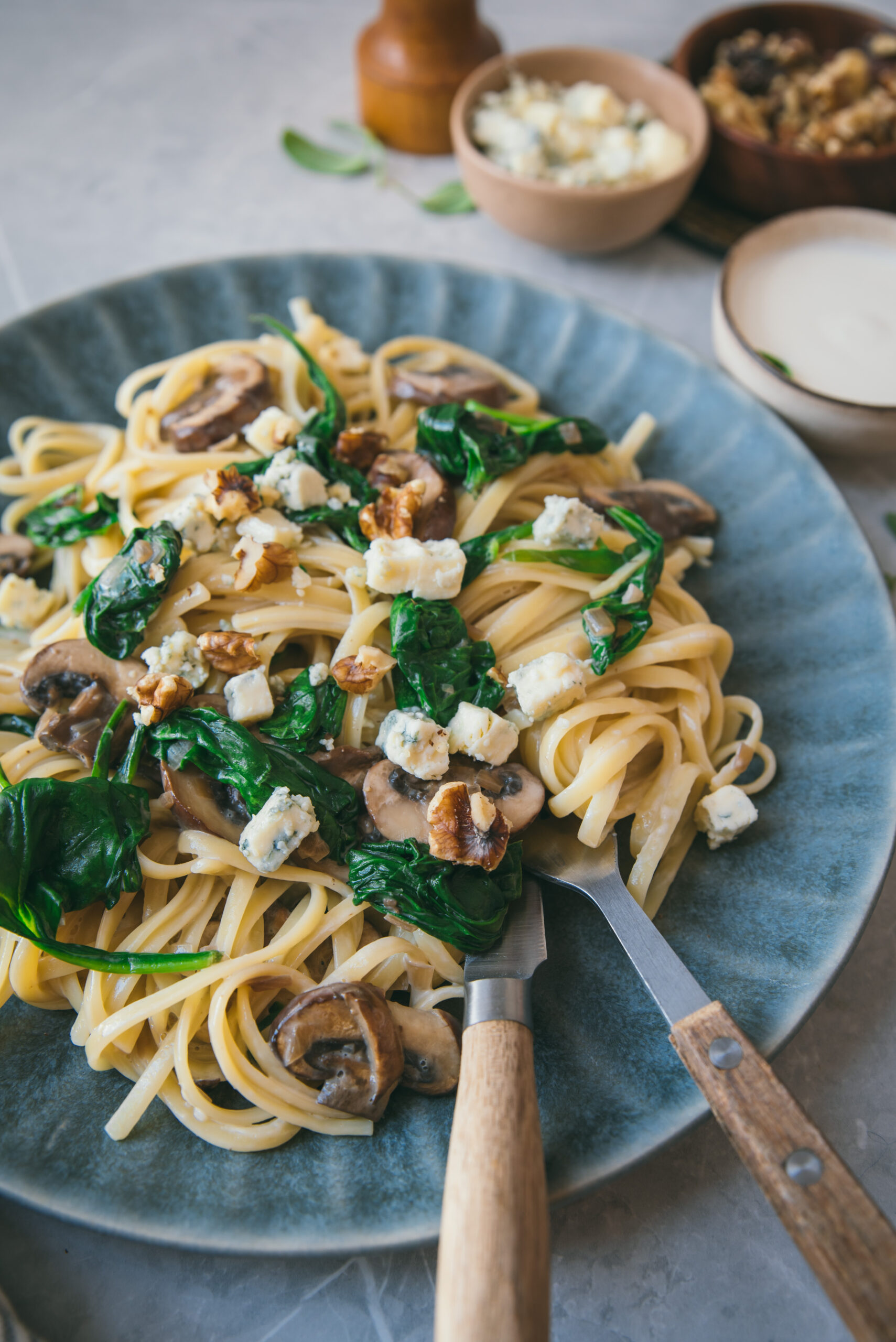 recette Pâtes aux champignons sauce crémeuse