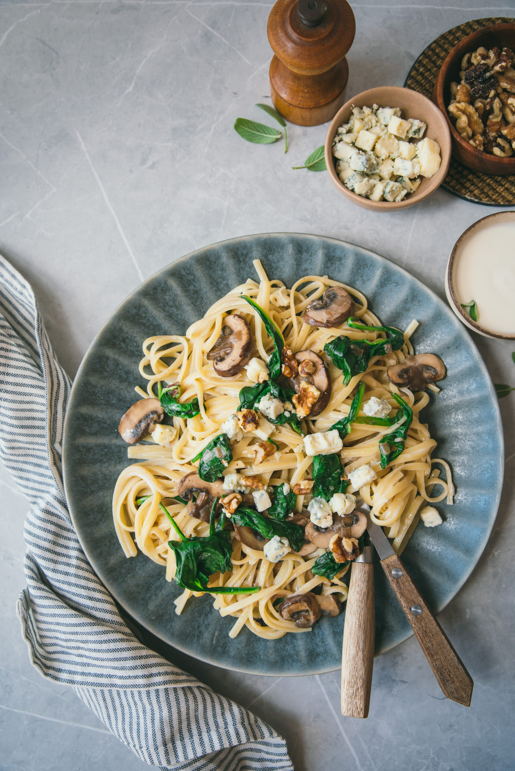 recette Pâtes aux champignons sauce crémeuse