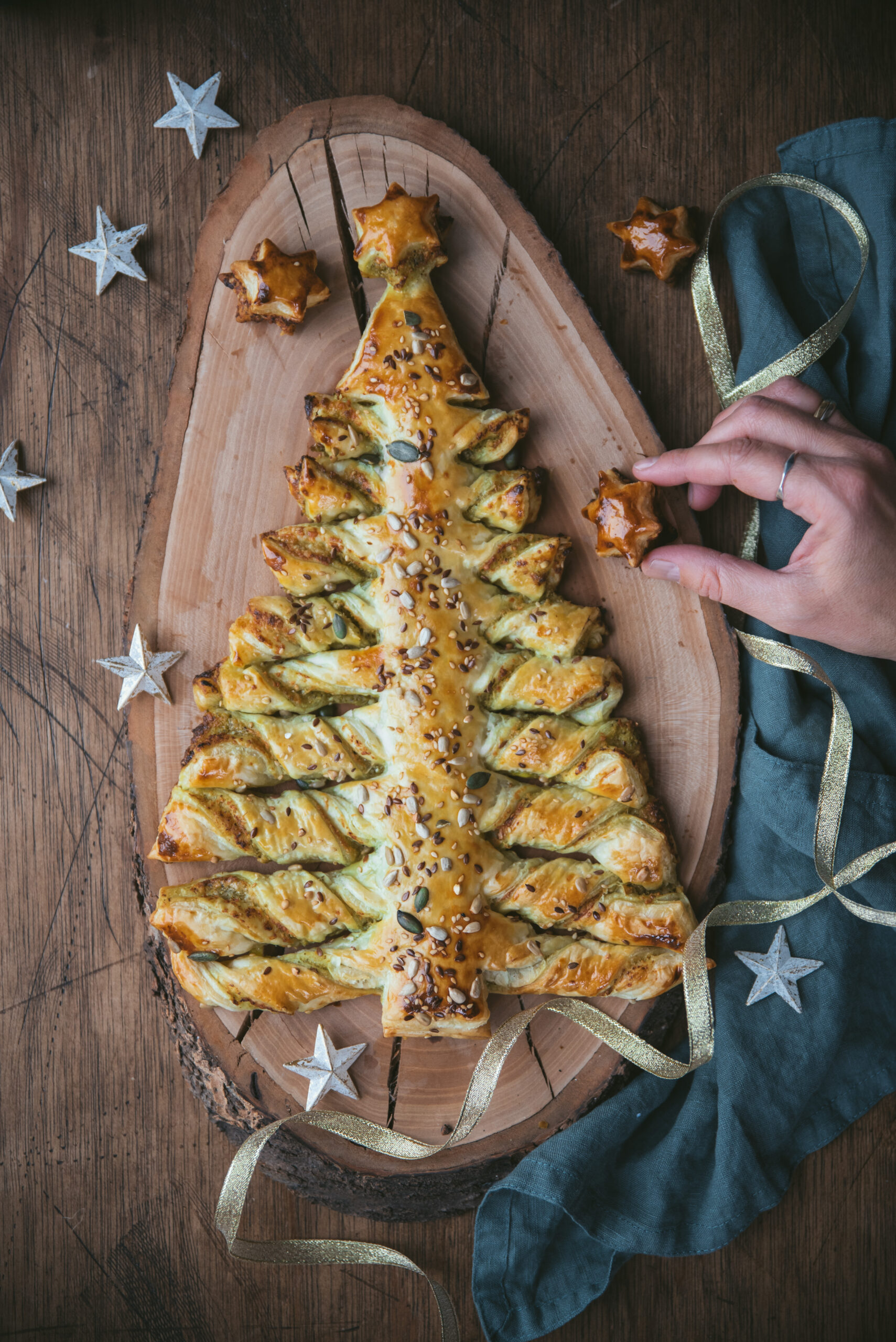 Puff Pastry Christmas Tree Appetizer recipe