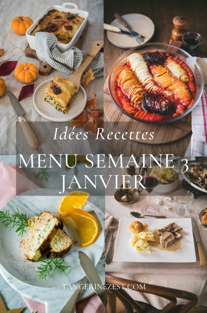 Idées recettes - Menu de la semaine 3 janvier