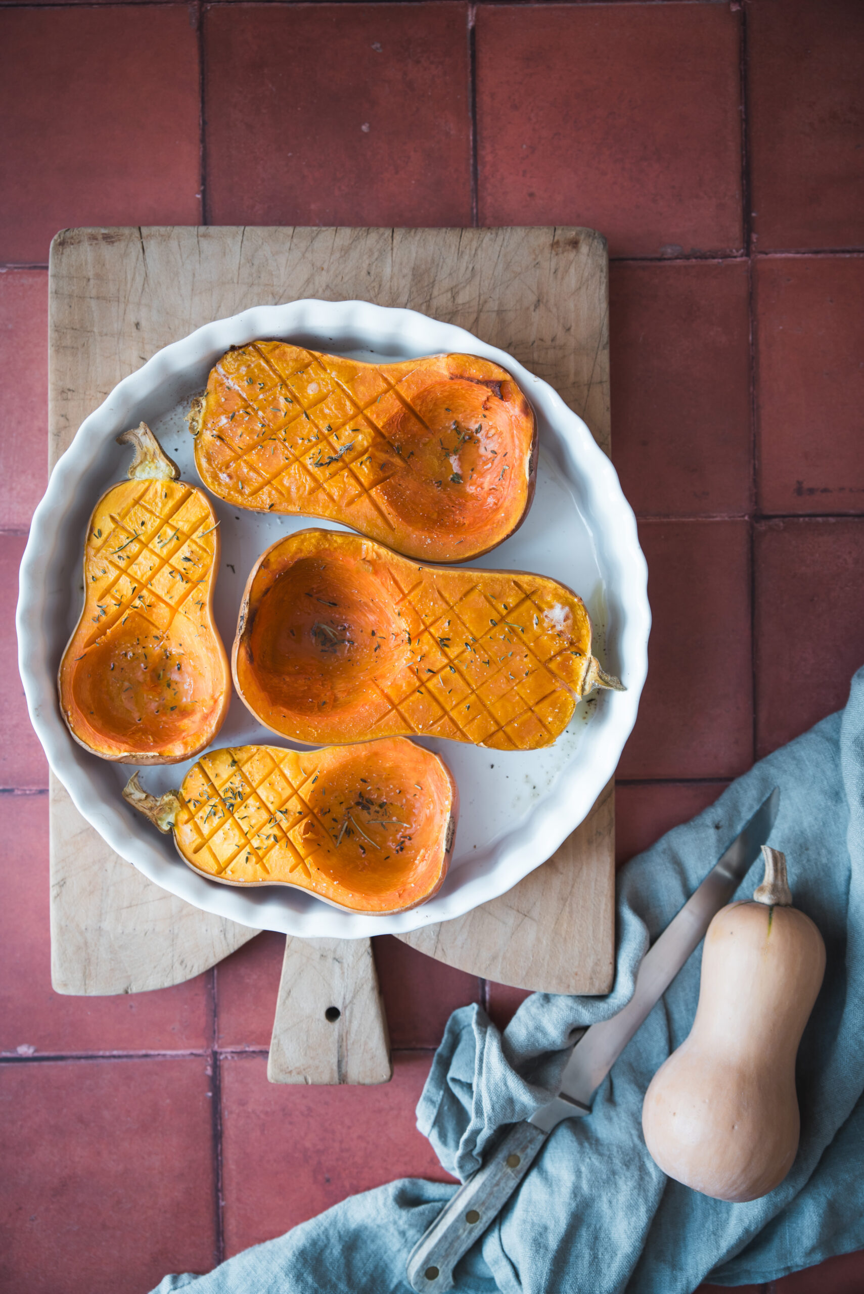 Courge Butternut rôtie au four