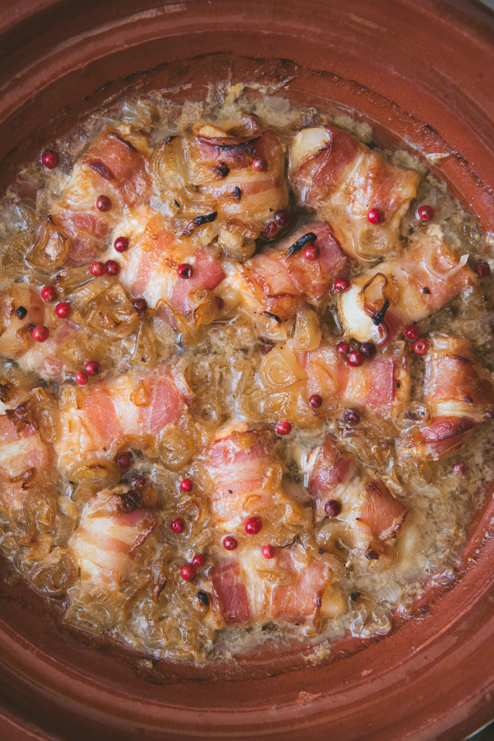 Cider Braised Fish with Bacon and Shallot