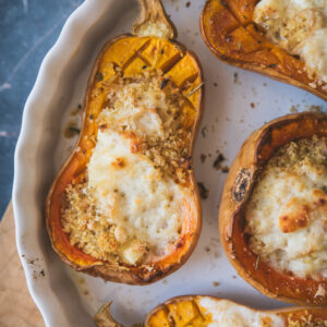 recette Butternut farcie au fromage de chèvre et boulgour