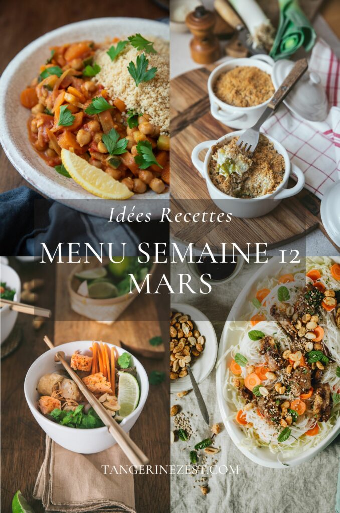 Idées recettes - Menu de la semaine 12 mars