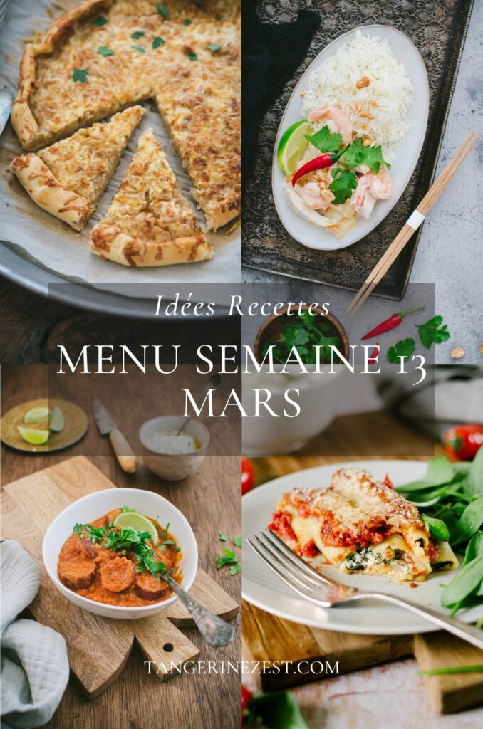 Idées recettes - Menu de la semaine 13 mars