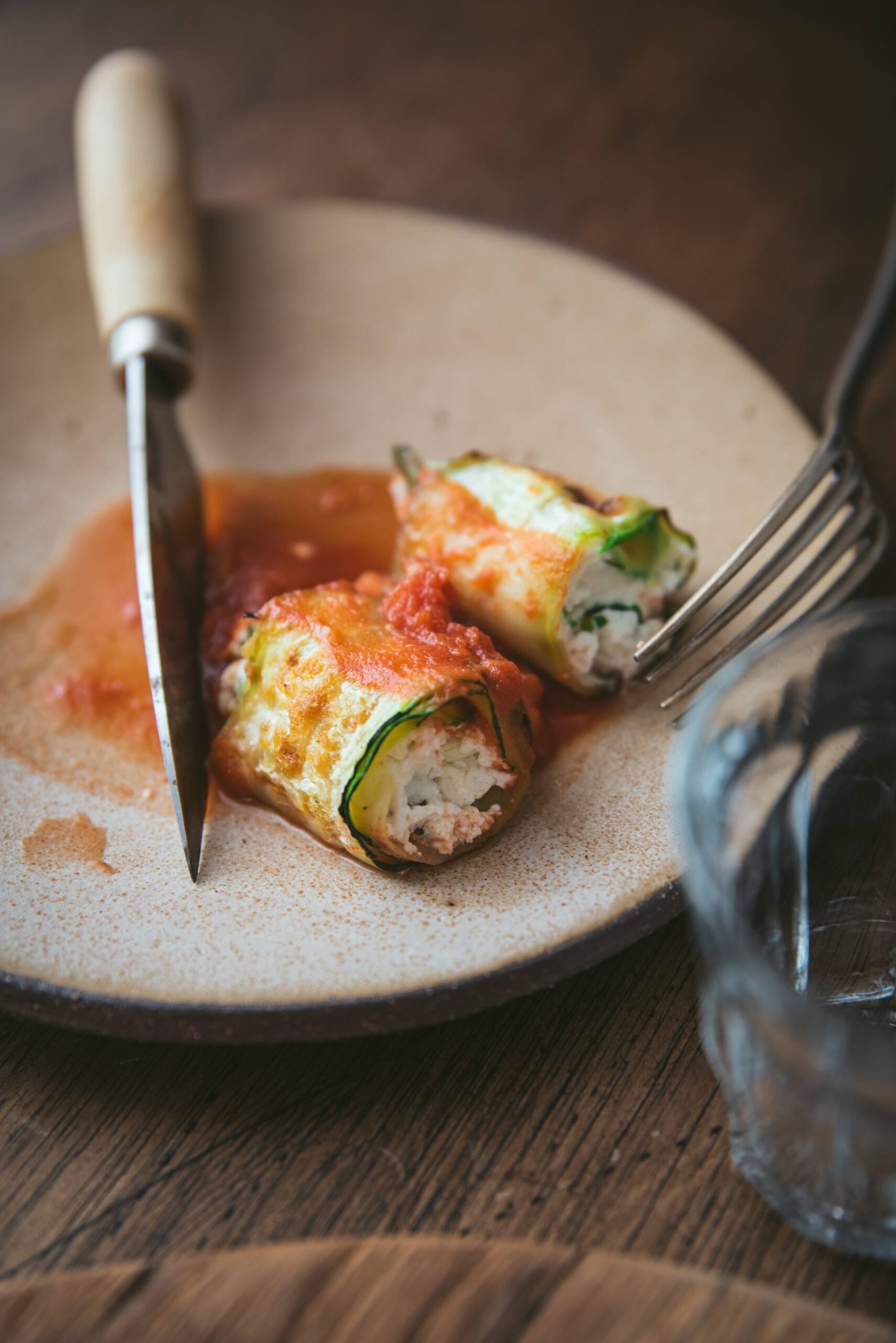 zucchini ricotta pecorino roll recipe tomato sauce