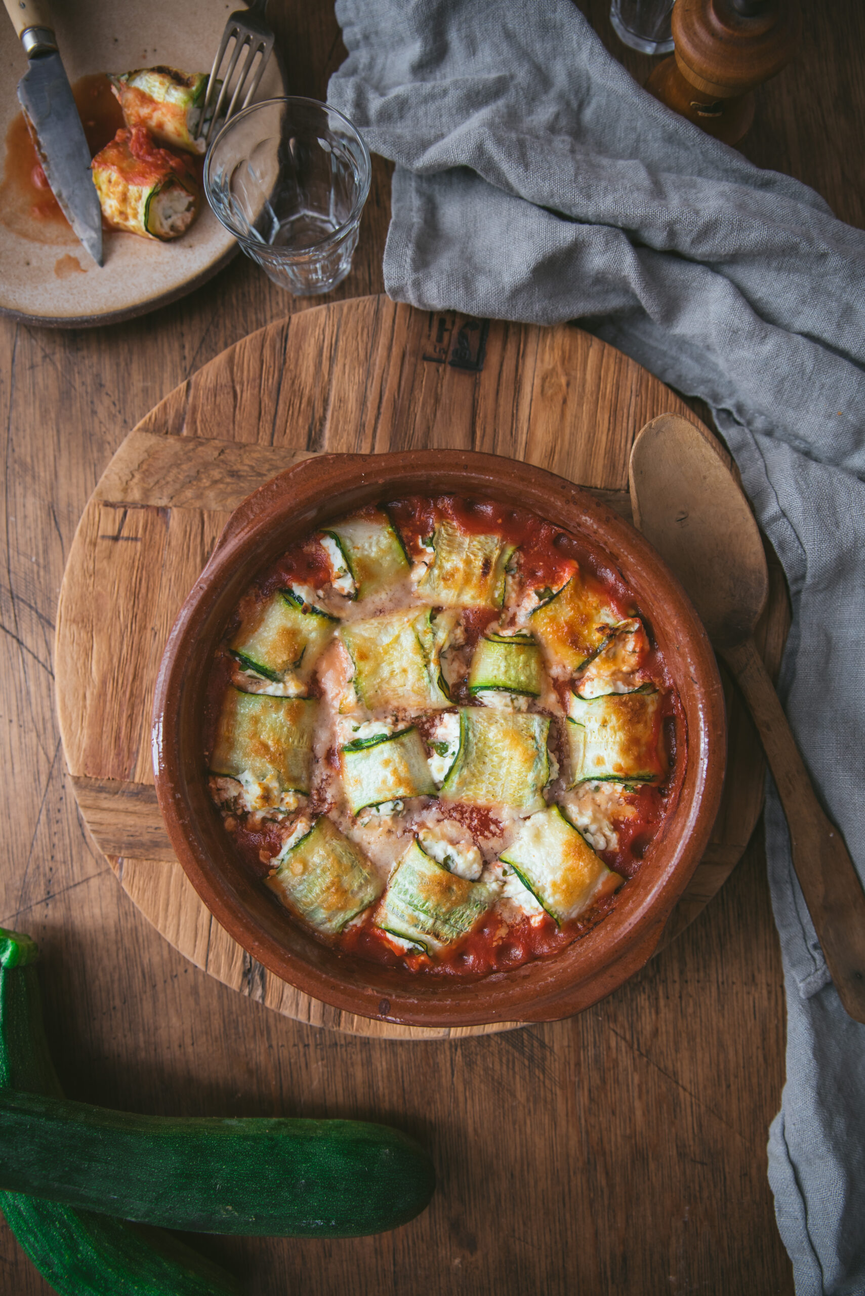 recette roulade courgette ricotta parmesan sauce tomate