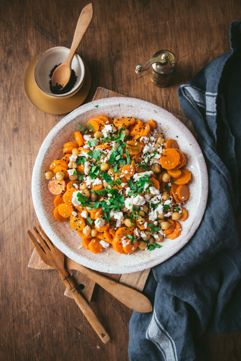 Salade carotte pois chiche feta