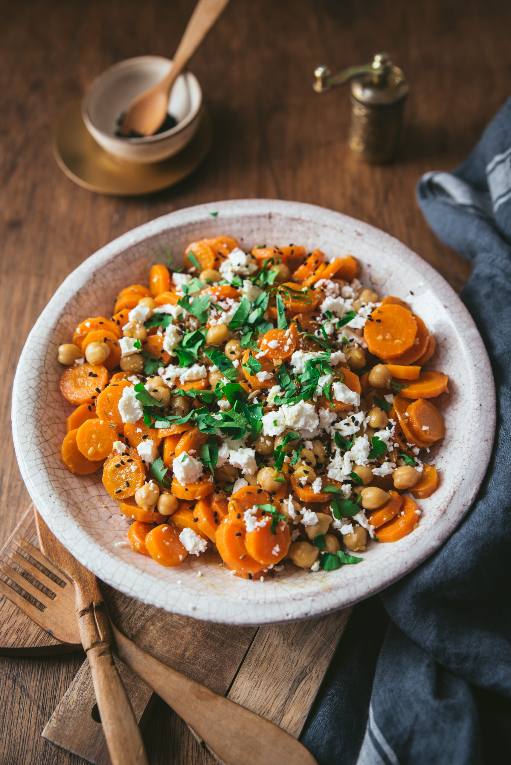 Salade carotte pois chiche feta