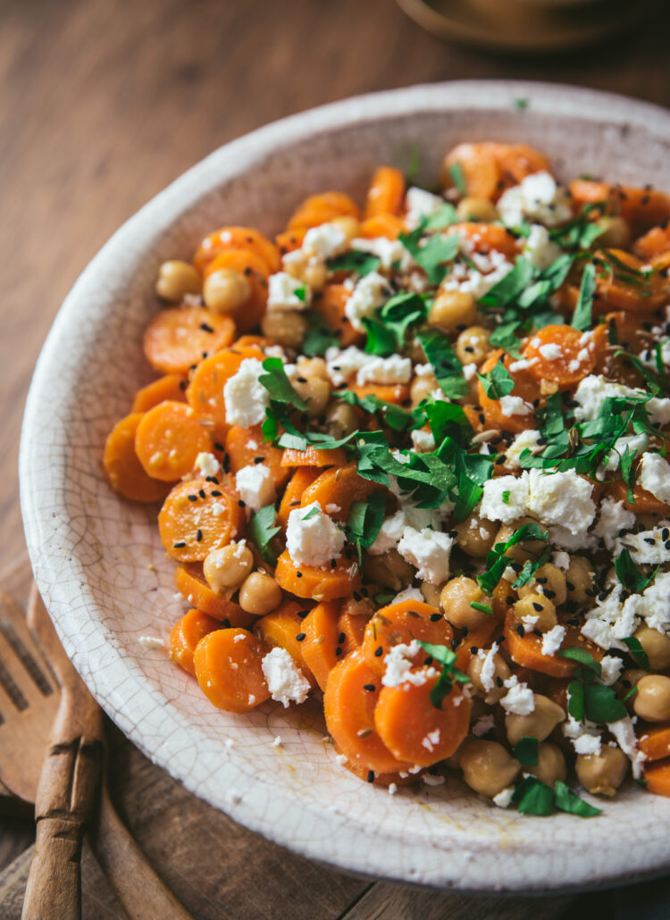 Salade carotte pois chiche feta