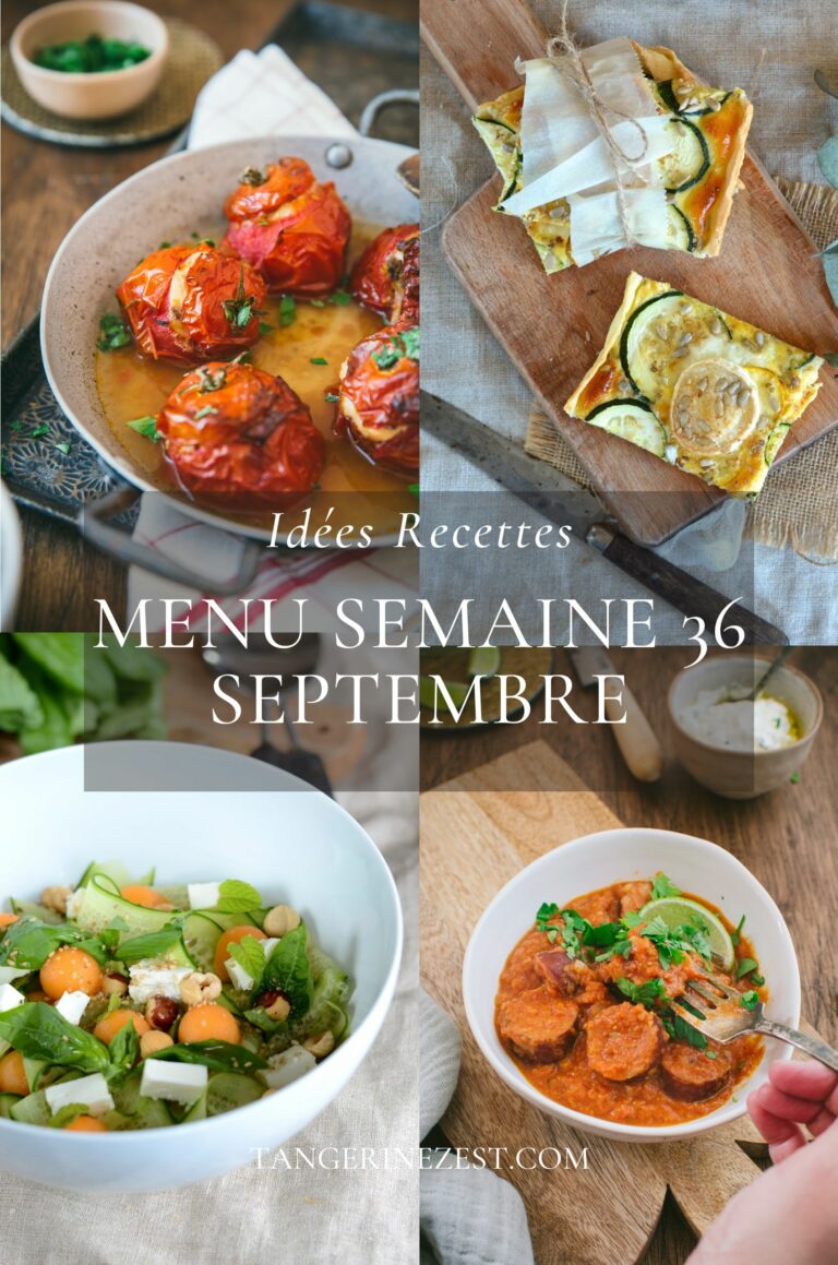 Idées recettes – Menu de la semaine 36 mois de Septembre