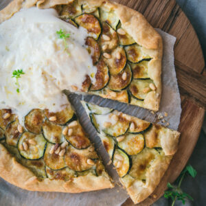 Tarte courgette pesto burrata