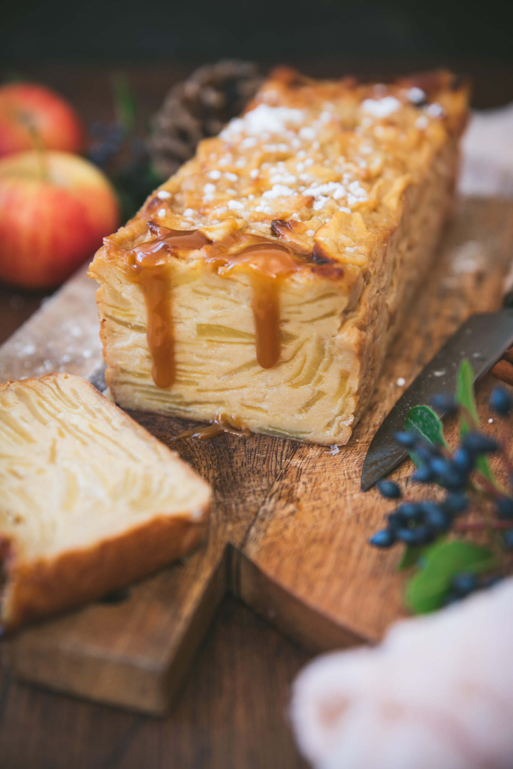 Gâteau invisible pommes caramel