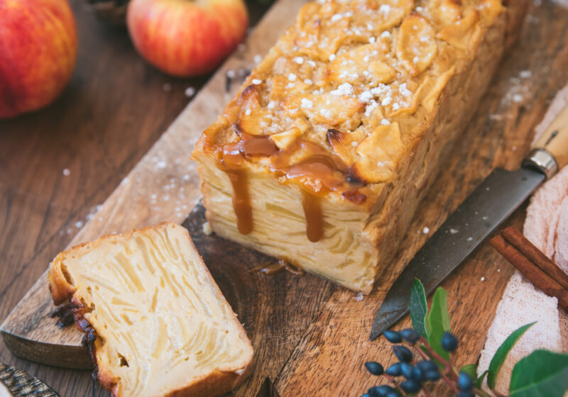 Gâteau invisible pommes caramel