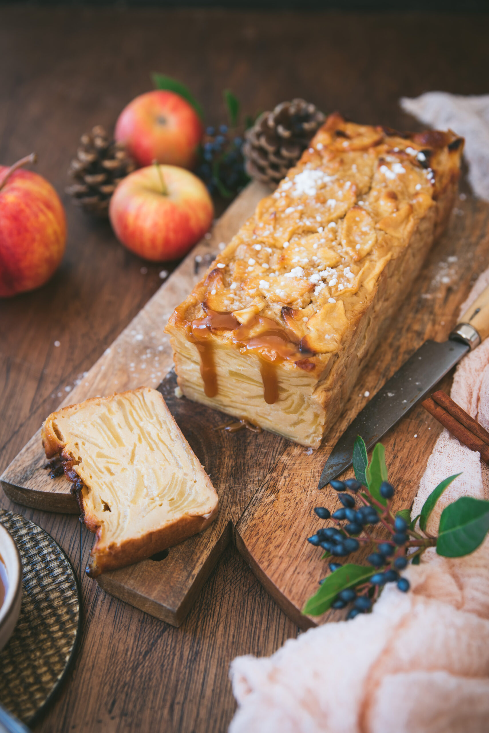 Gâteau invisible pommes caramel