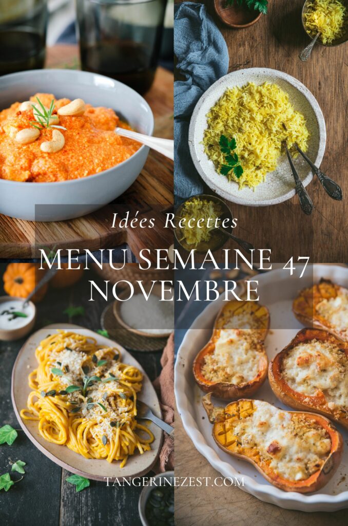 Idées recettes – Menu de la semaine 47 mois Novembre