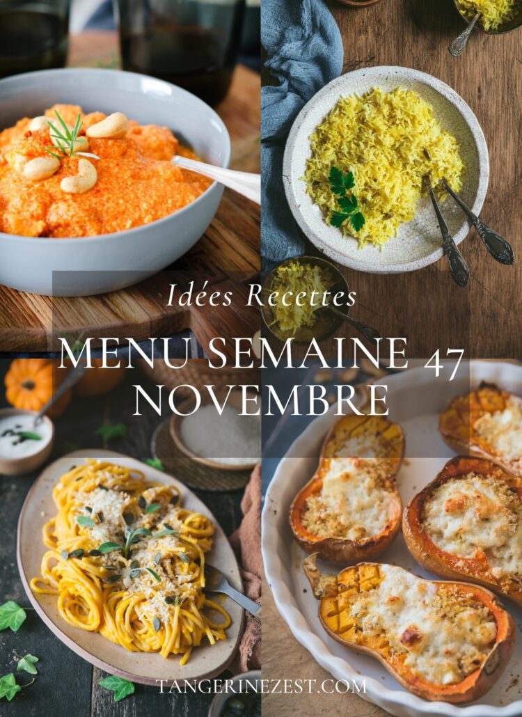 Idées recettes – Menu de la semaine 47 mois Novembre