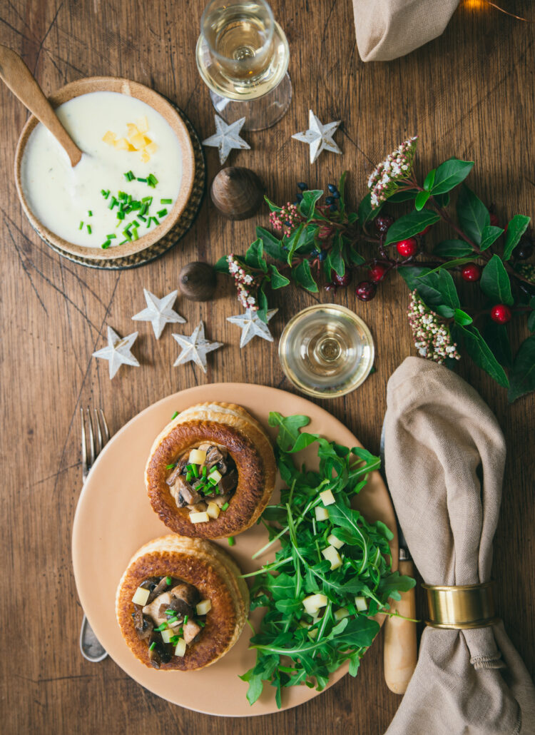 recette Bouchées à la reine volaille et champignon sauce crémeuse à l'Abondance