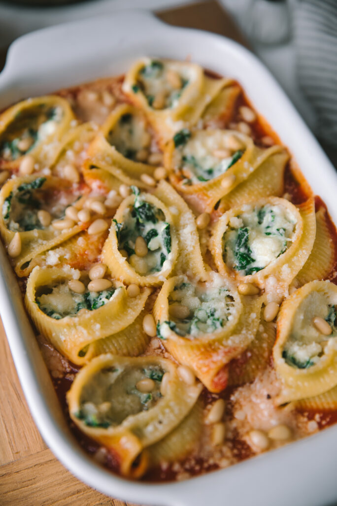 recette pates conchiglioni farcie ricotta epinard