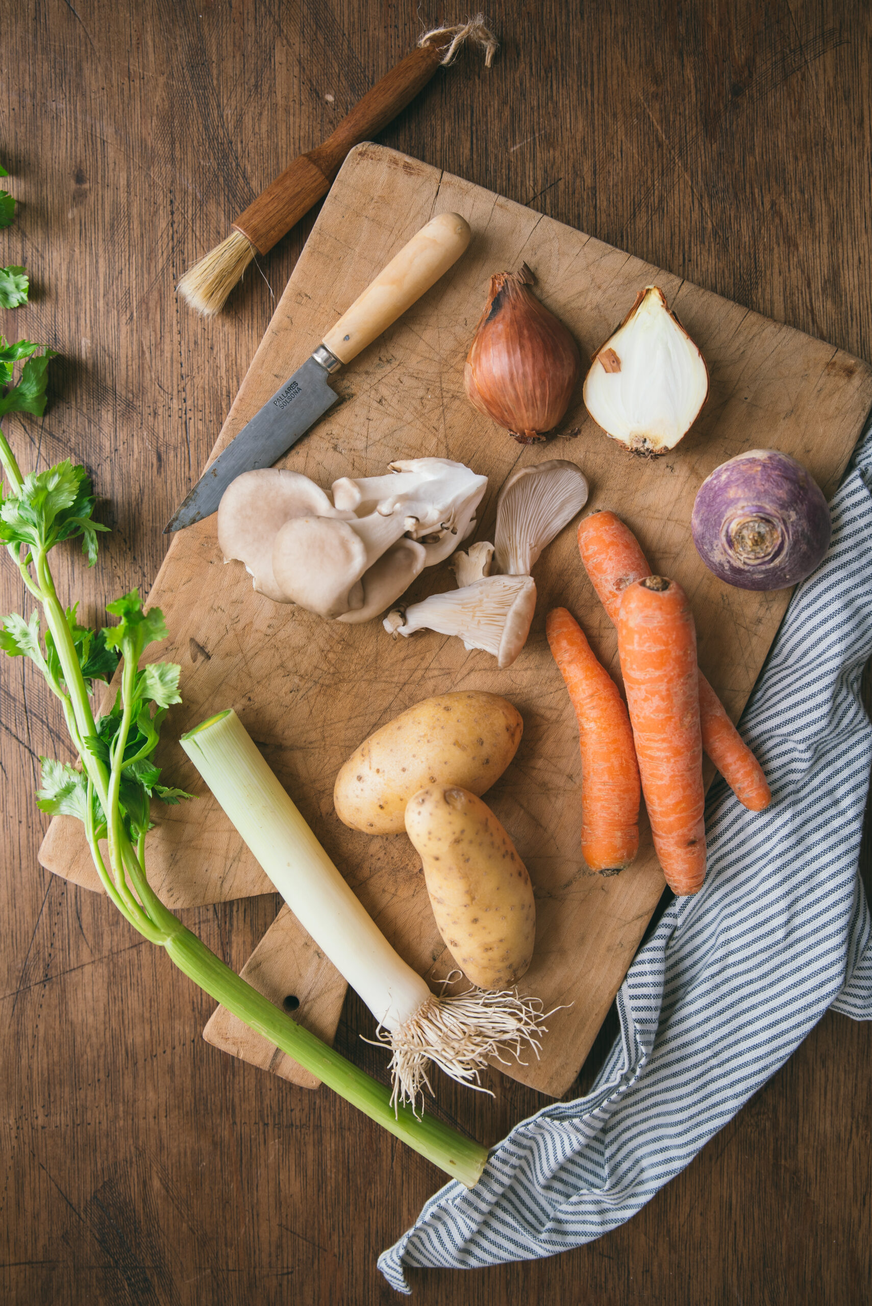 winter vegetables and mushroom