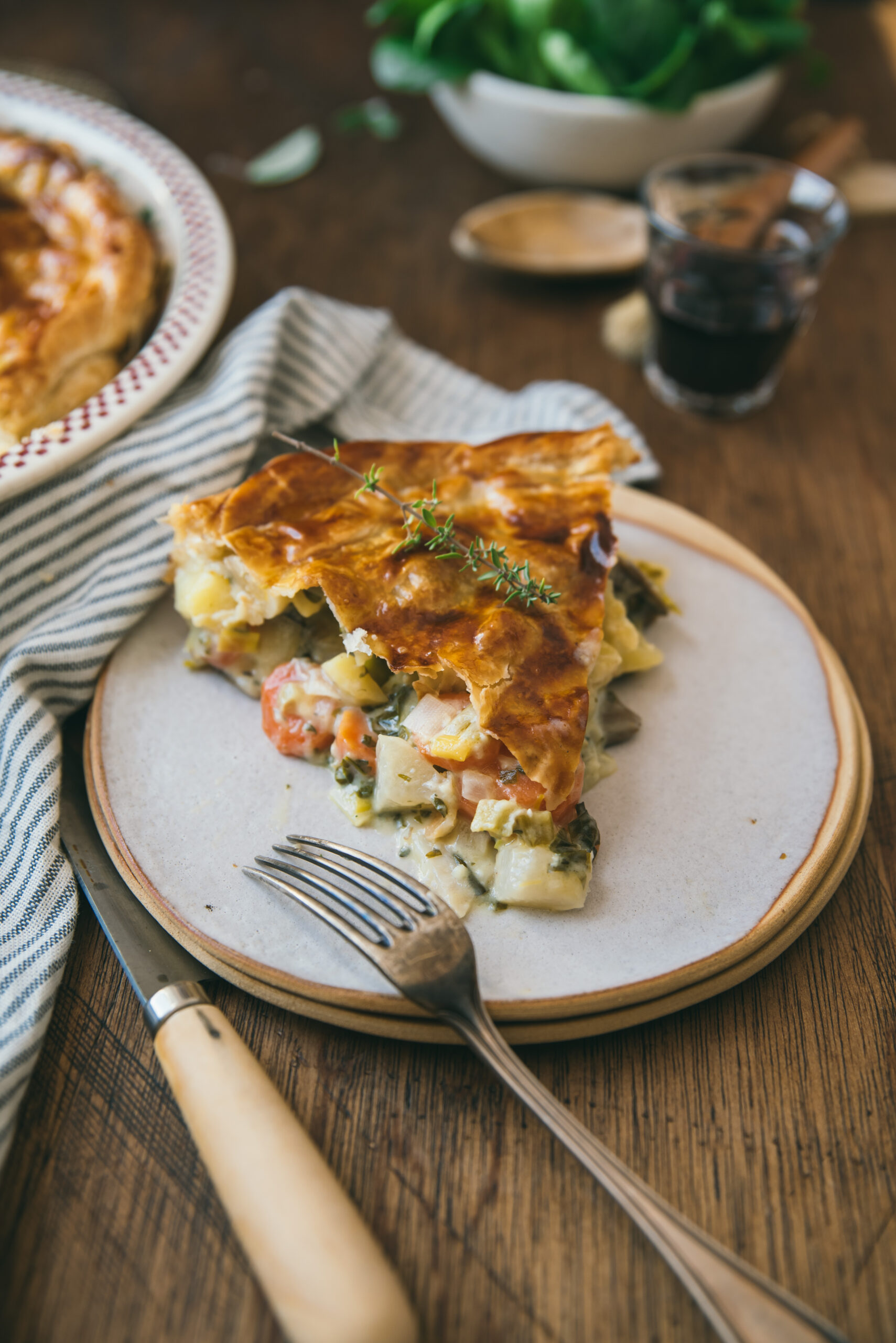 parte de Tarte champignon végétarienne