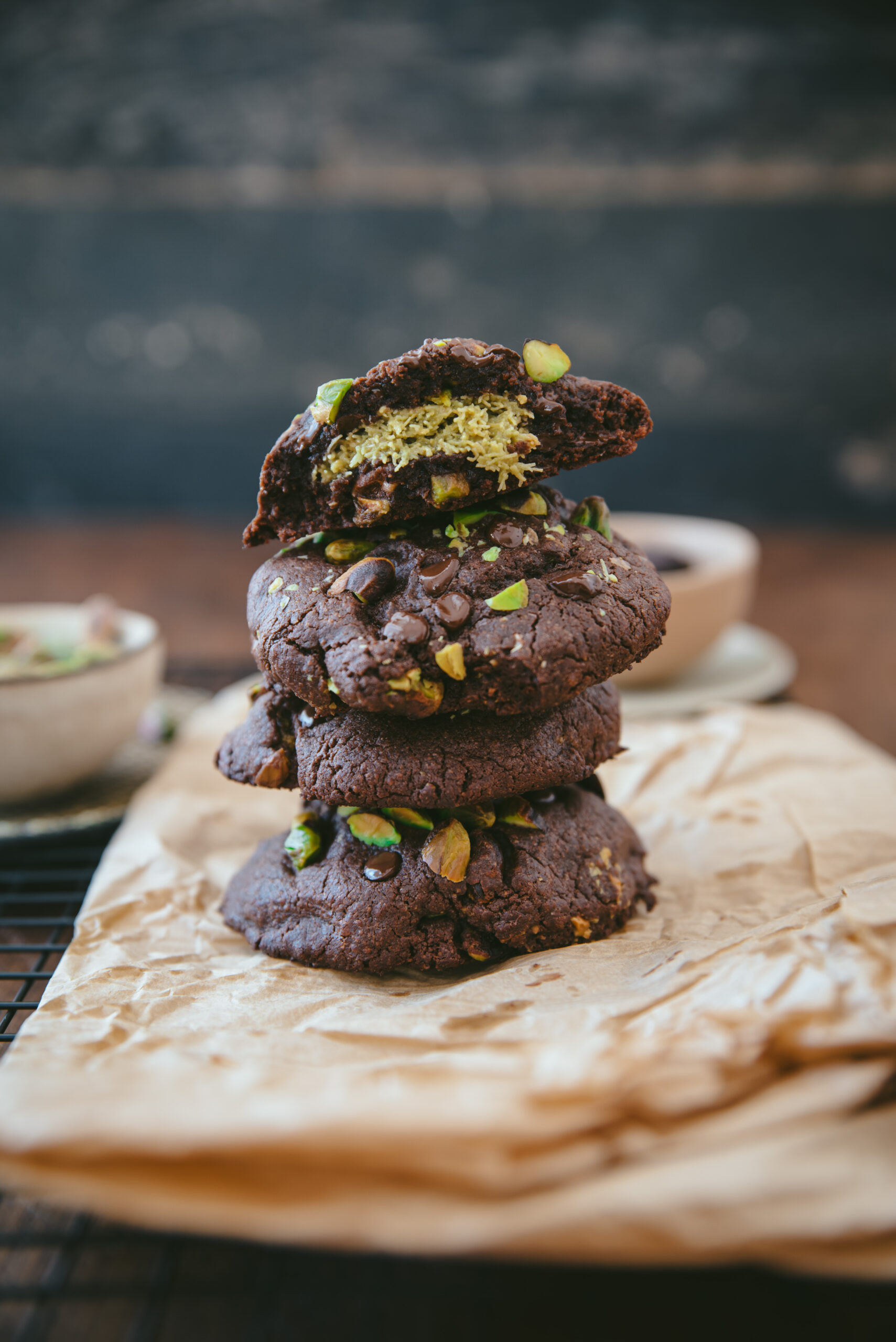 recette cookie moelleux pistache choco