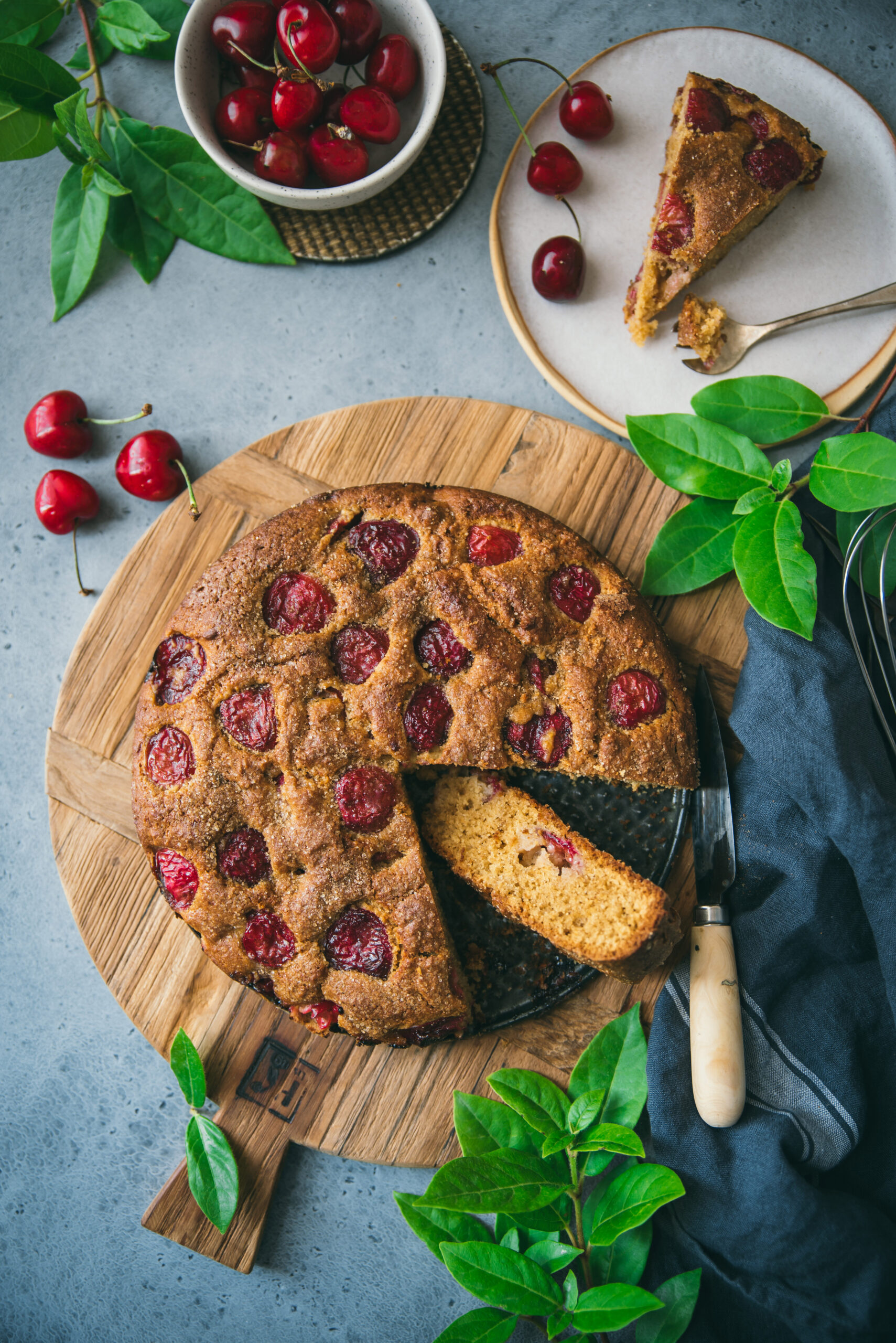 recette cake cerise moelleux
