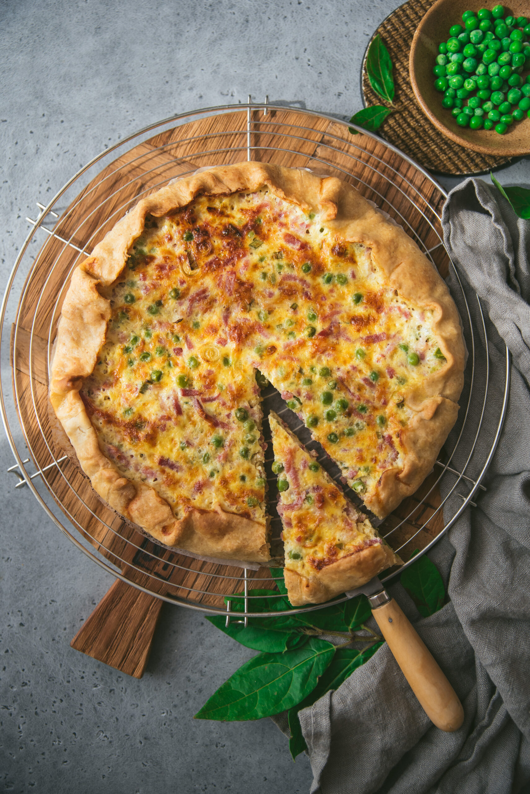Bacon green Pea Quiche recipe