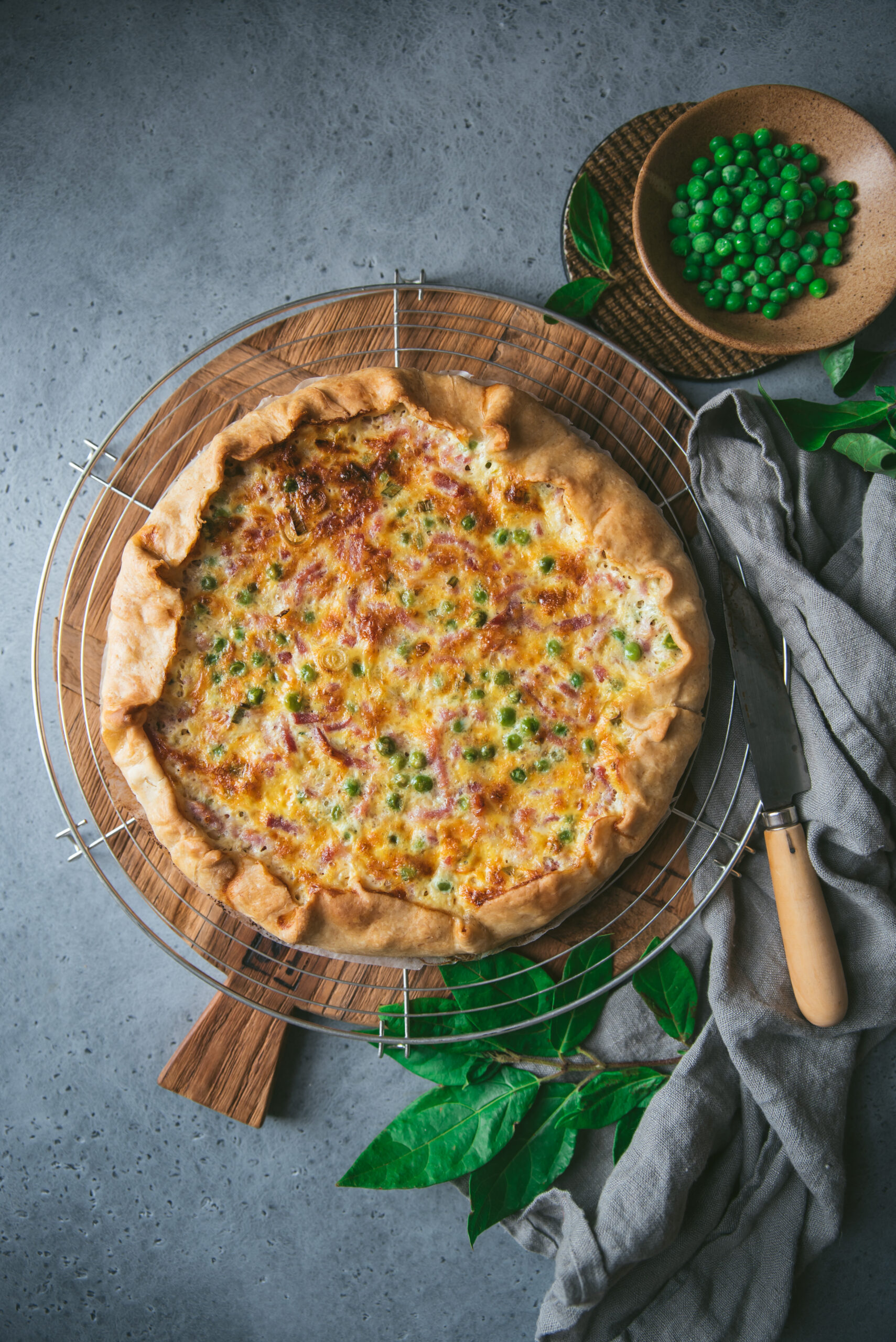 Bacon Pea Quiche recipe
