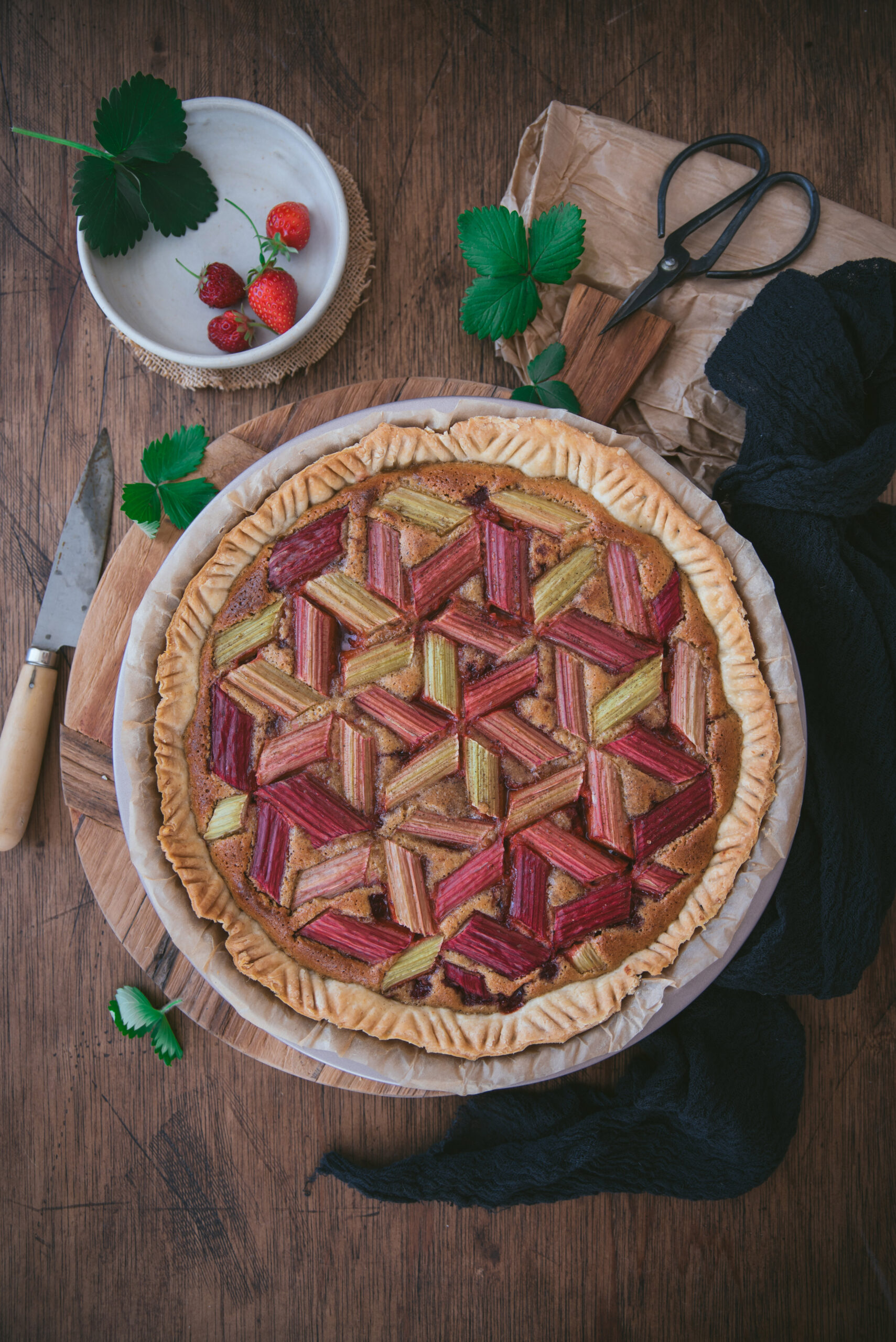 recette tarte rhubarbe fraise poudre amande