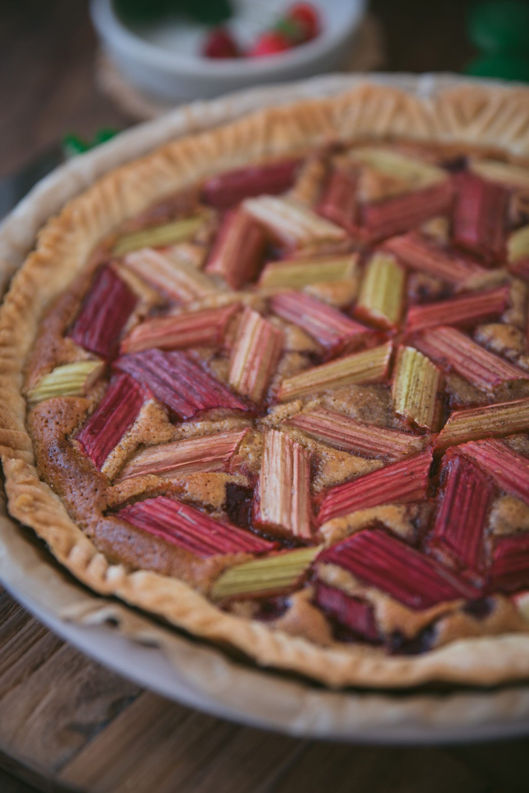 recette tarte rhubarbe fraise poudre amande