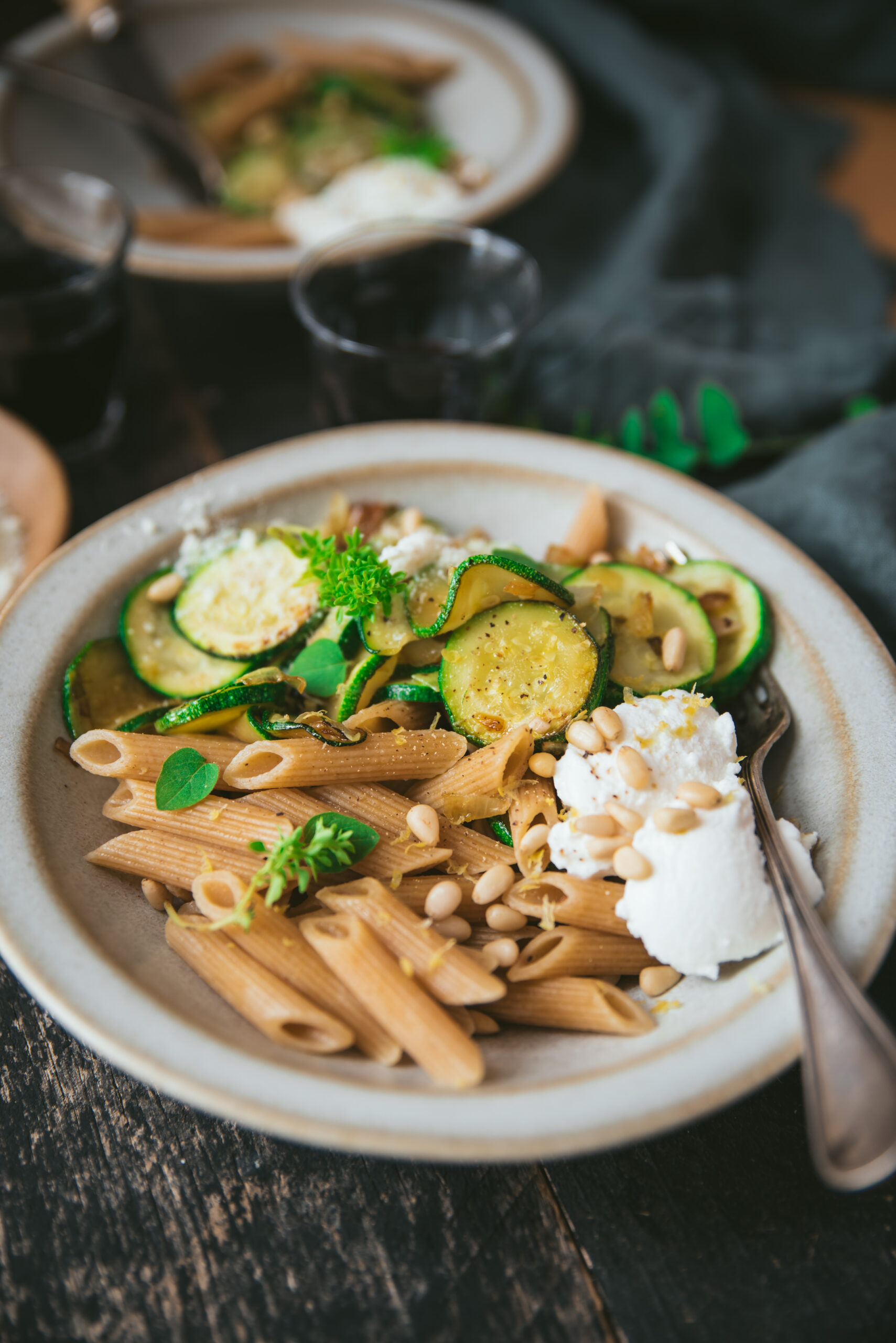 Zucchini and pine nut pasta recipe