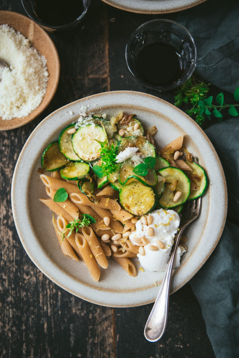 recette Pâtes aux courgettes parmesan