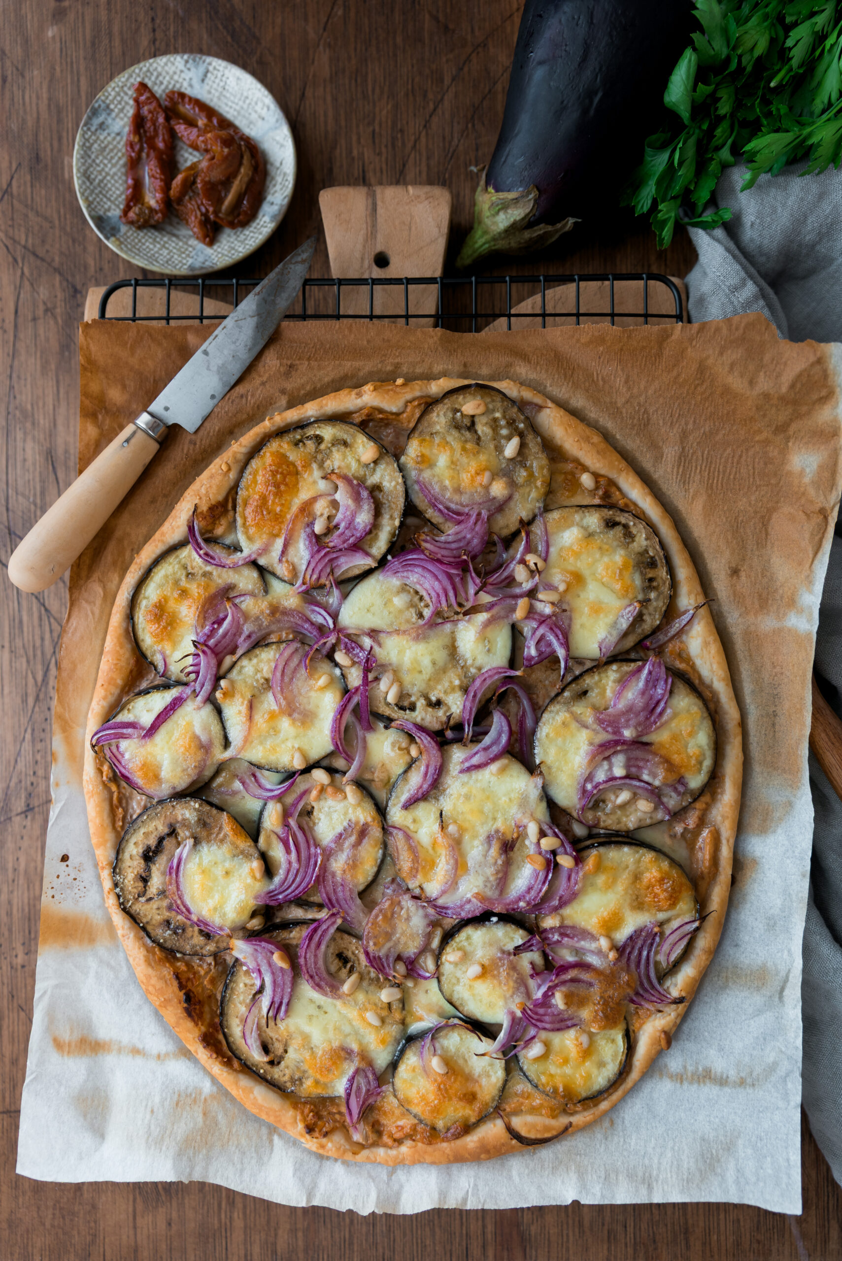 recette tarte fine aubergine tomate