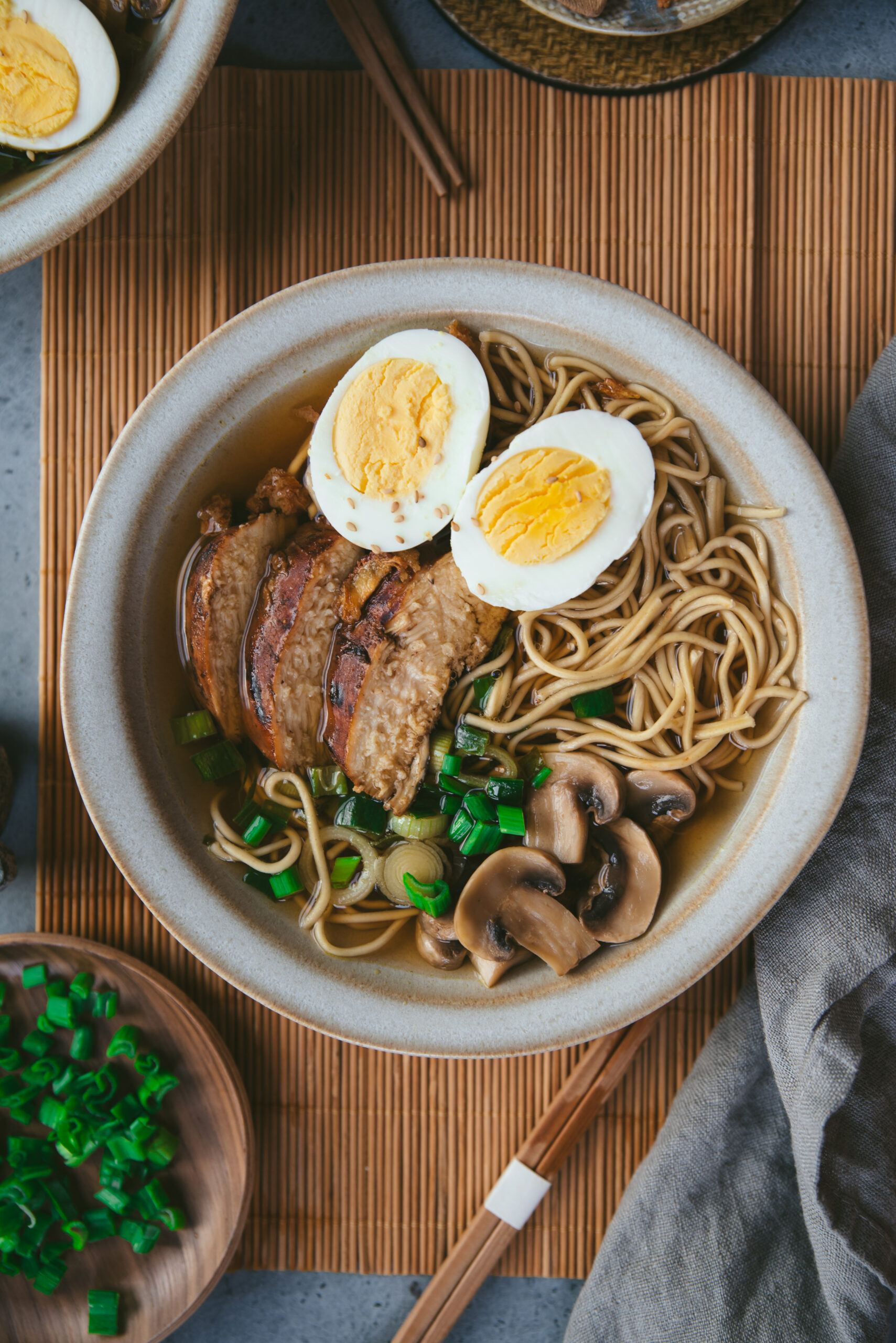 recette soupe ramen poulet champignon facile