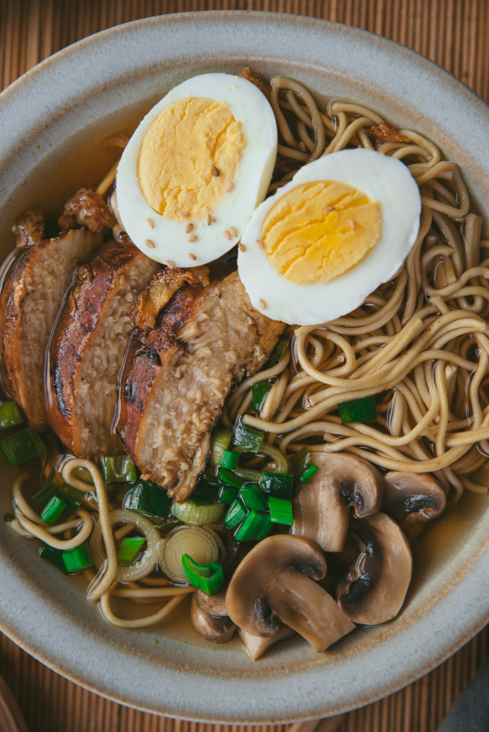 recette ramen poulet champignon oeuf
