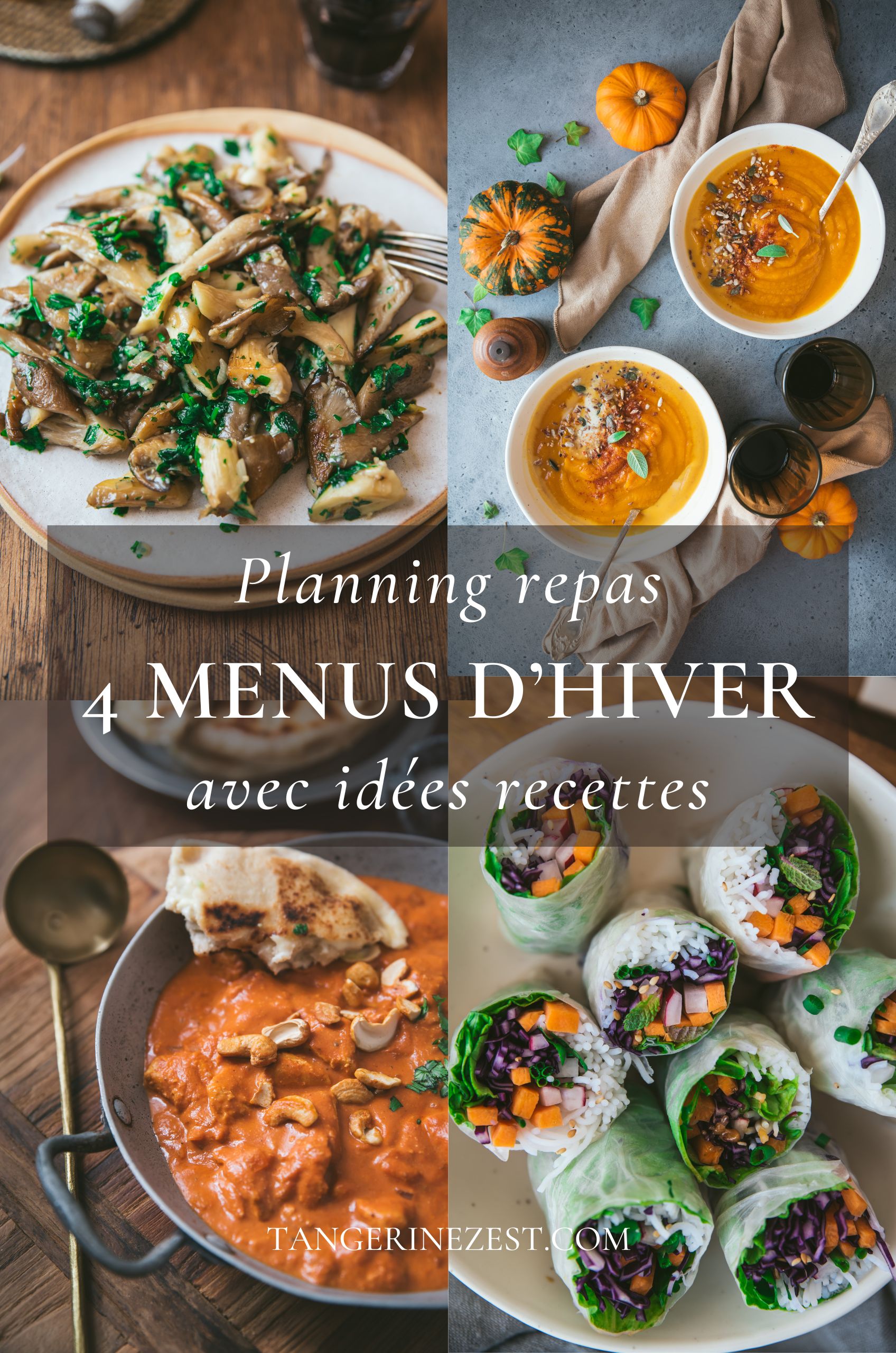 Planning repas Hiver - 4 semaines de menus et idées recettes