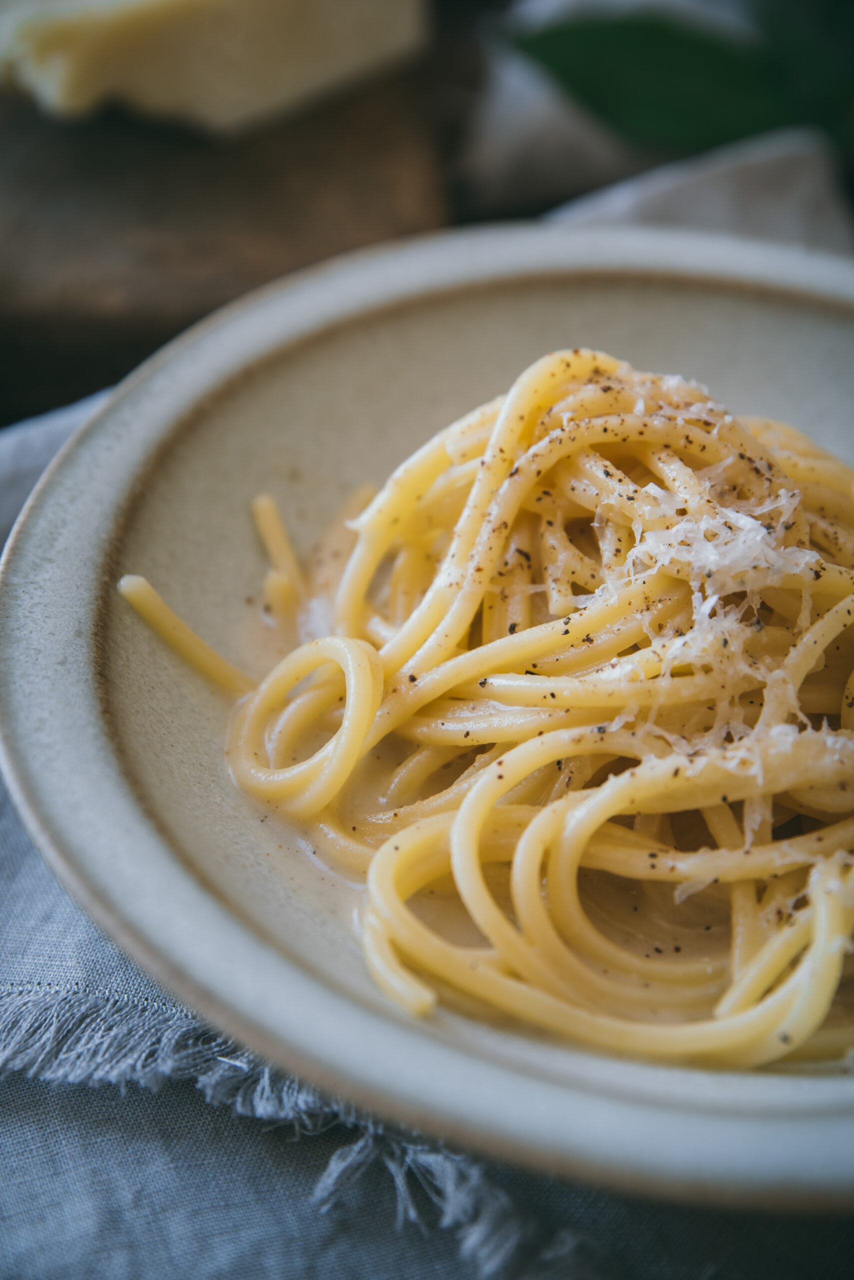 Spaghetti Black Pepper Pecorino Romano sauce