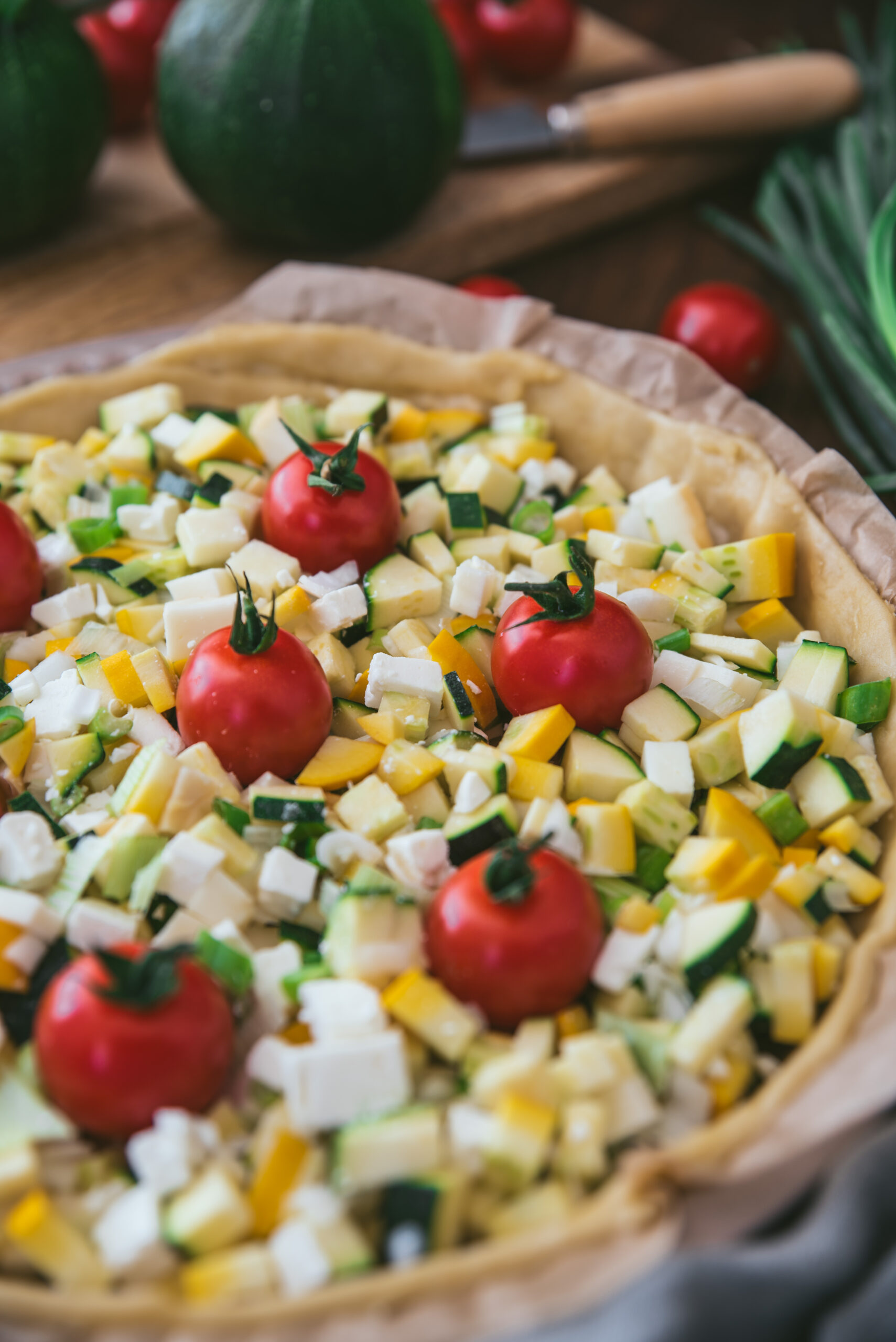 recette quiche courgette tomate cerise