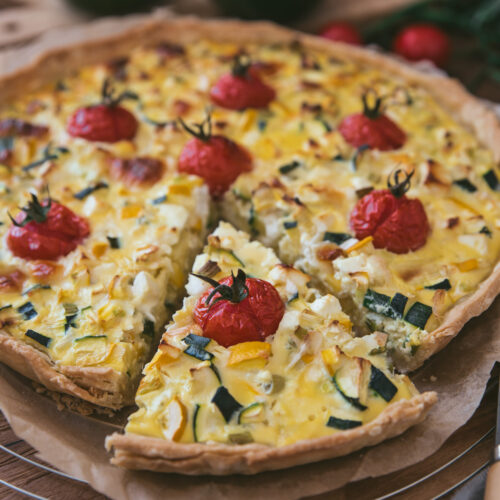 recette quiche tomate feta courgette
