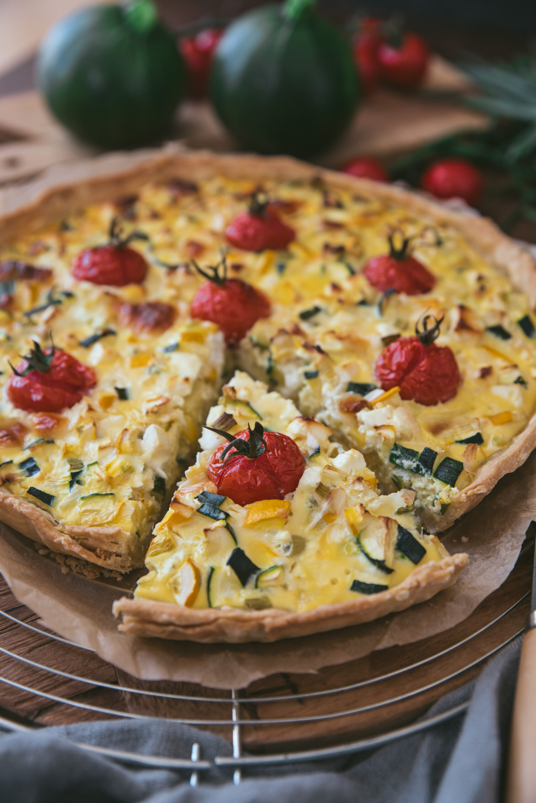 recette quiche courgette feta tomate