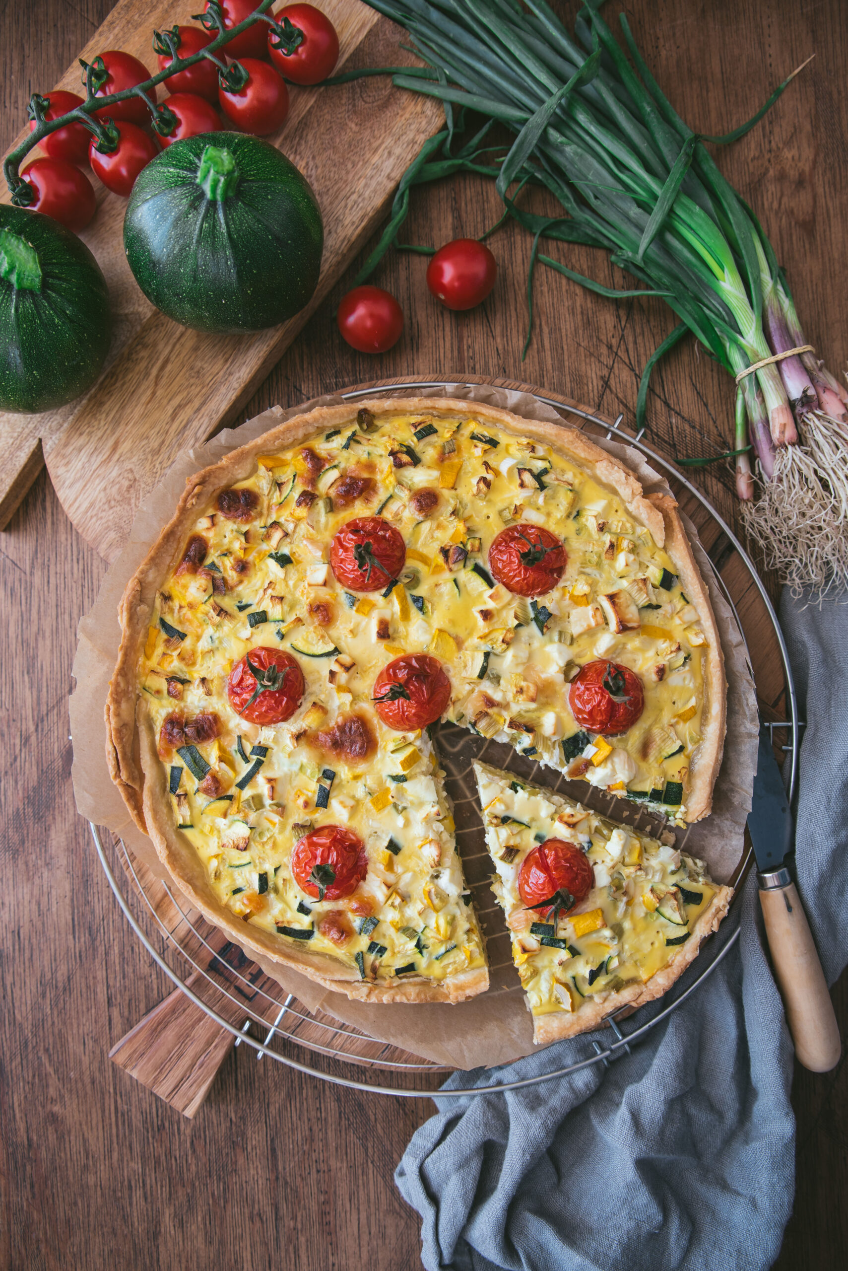 recette quiche tomate courgette